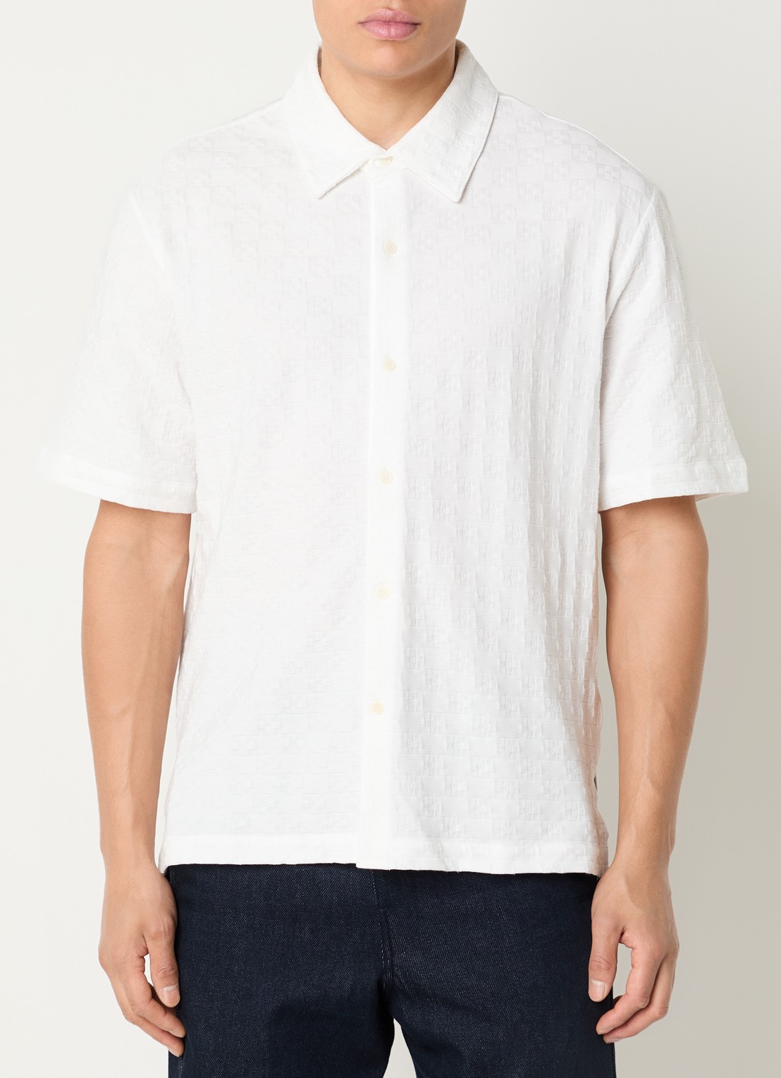Sandro Regular fit overhemd met ruitdessin - detail 2 wit