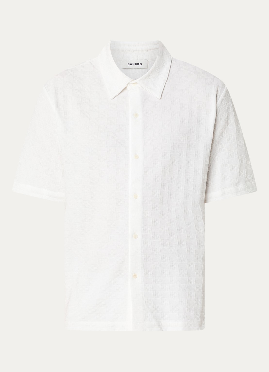 Sandro Regular fit overhemd met ruitdessin - voorkant 3 wit