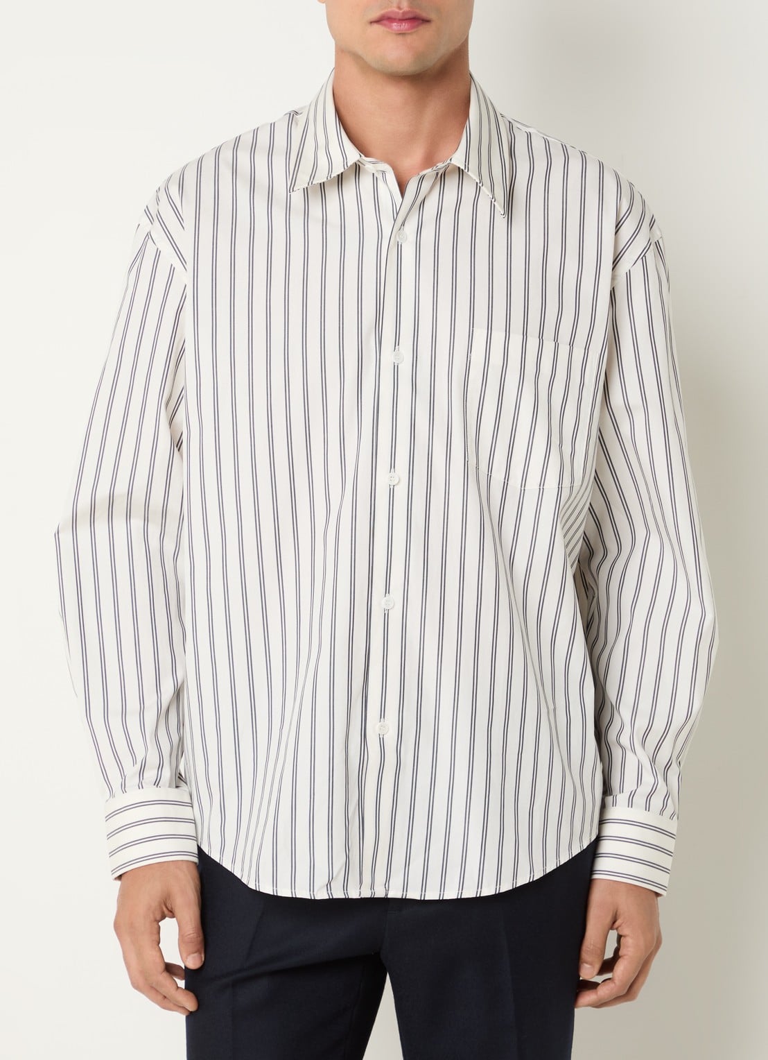 Sandro Regular fit overhemd met streepprint - detail 3 gebroken wit