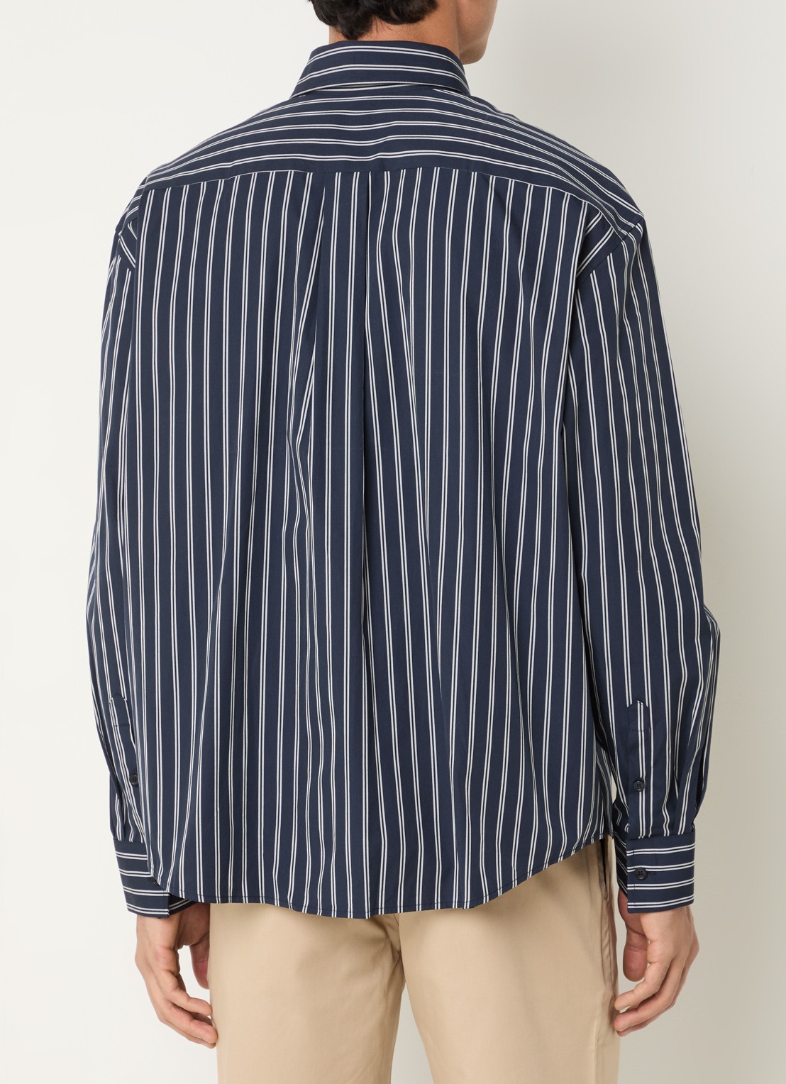 Sandro Regular fit overhemd met streepprint - achterkant 3 donkerblauw
