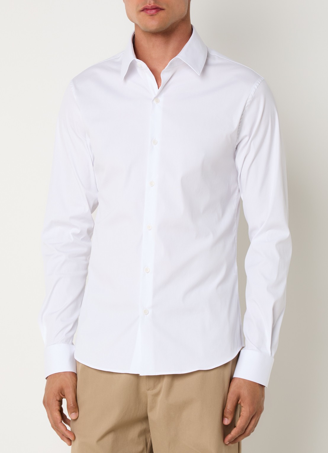 Sandro Regular fit overhemd met stretch - detail wit