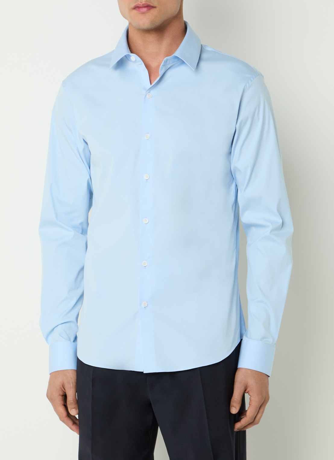 Sandro Regular fit overhemd met stretch - detail 4 blauw