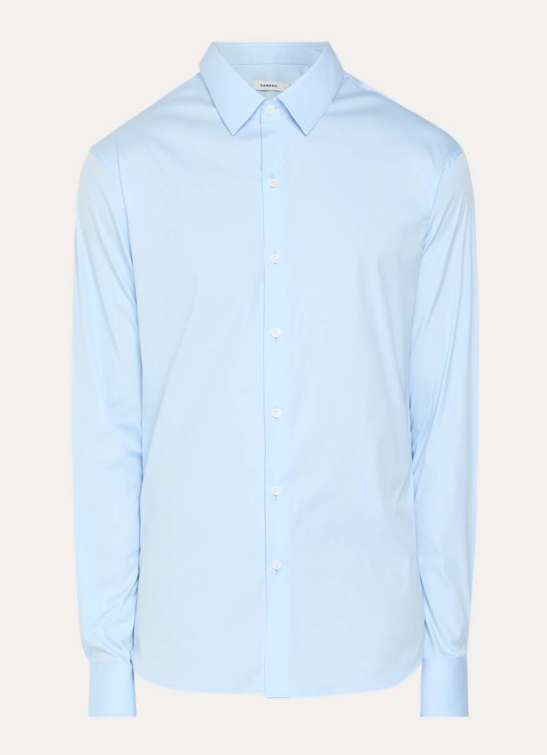 Sandro Regular fit overhemd met stretch - voorkant 2 blauw