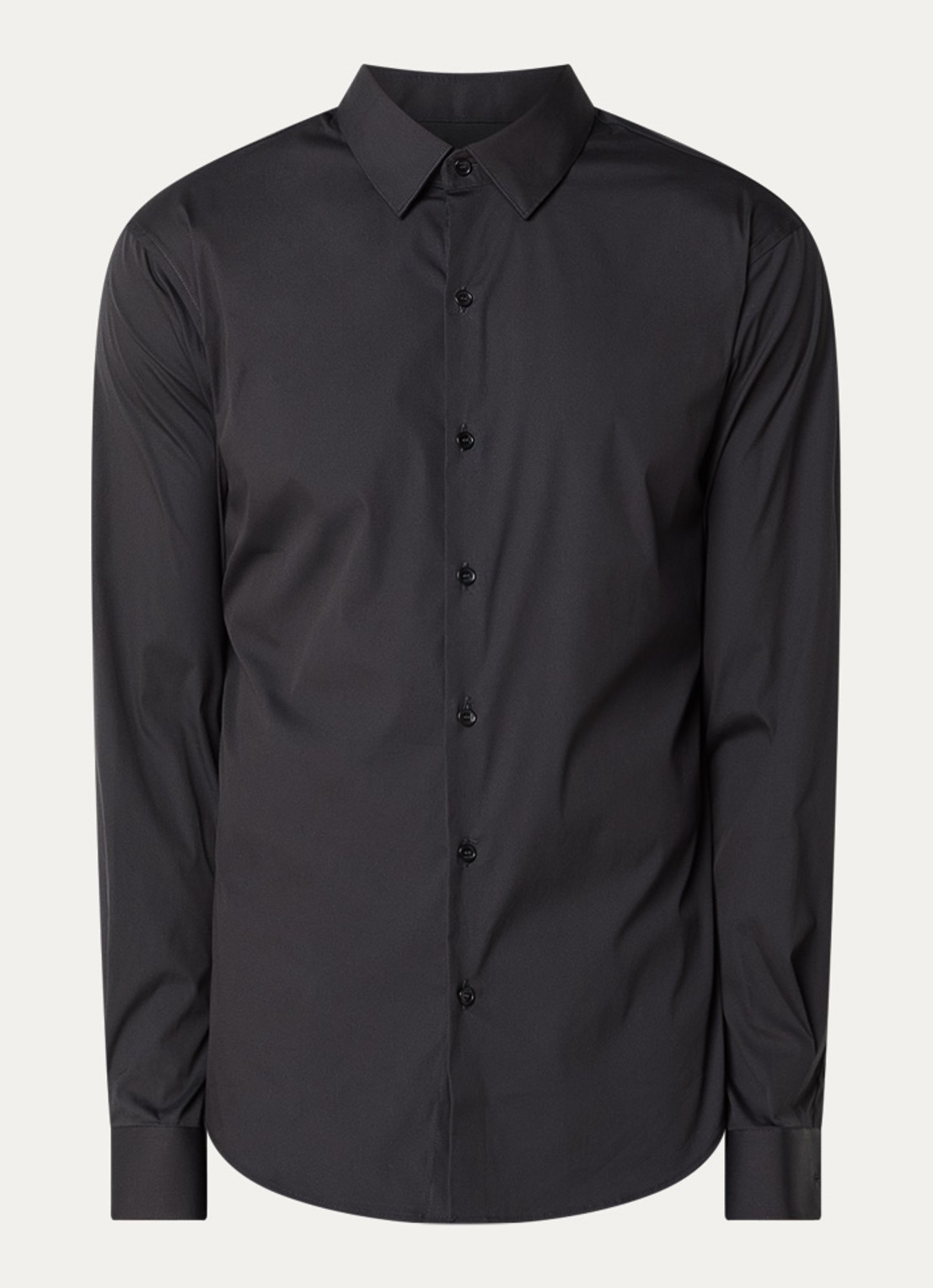 Sandro Regular fit overhemd met stretch - voorkant zwart