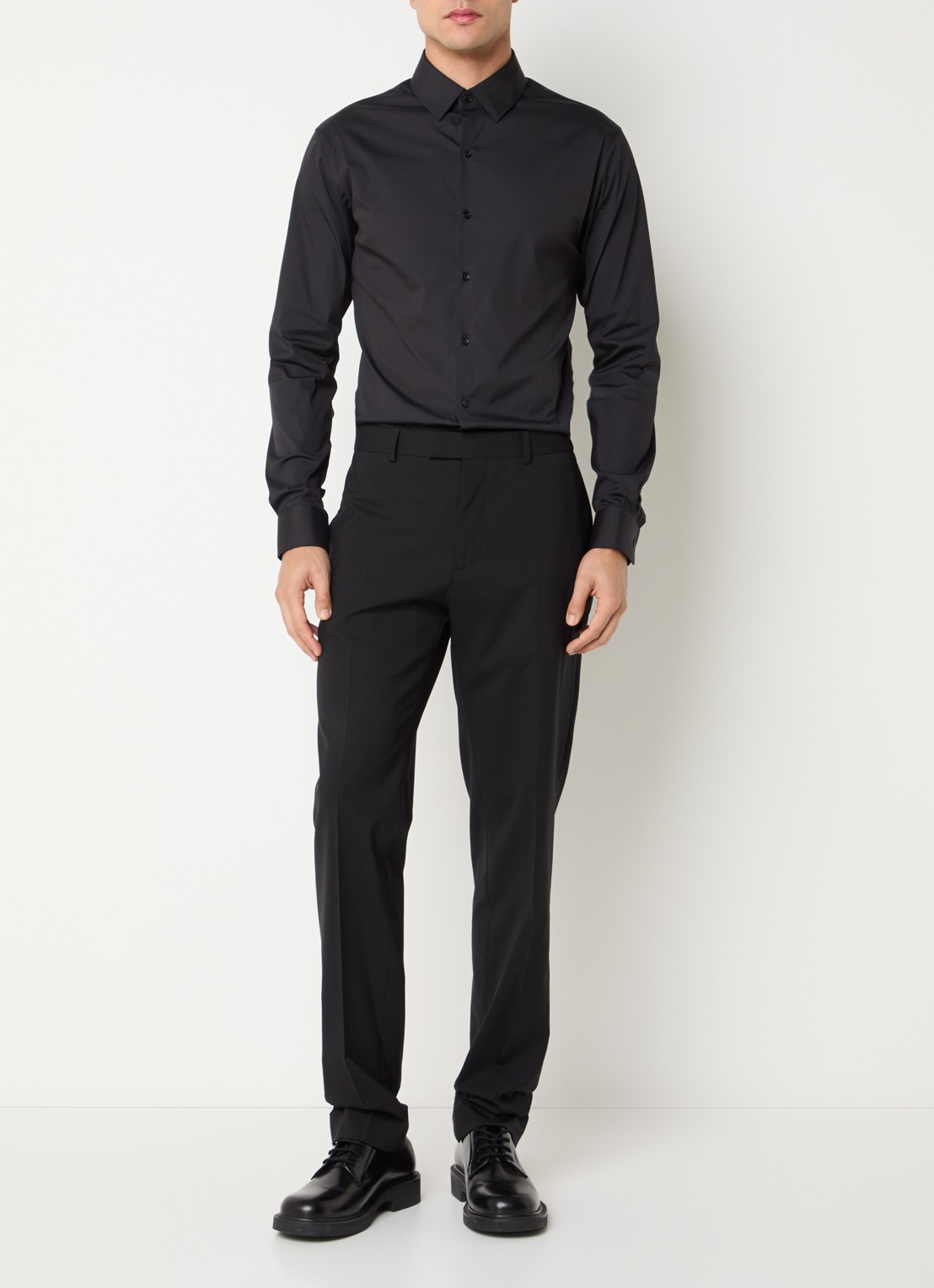 Sandro Regular fit overhemd met stretch - voorkant 2 zwart