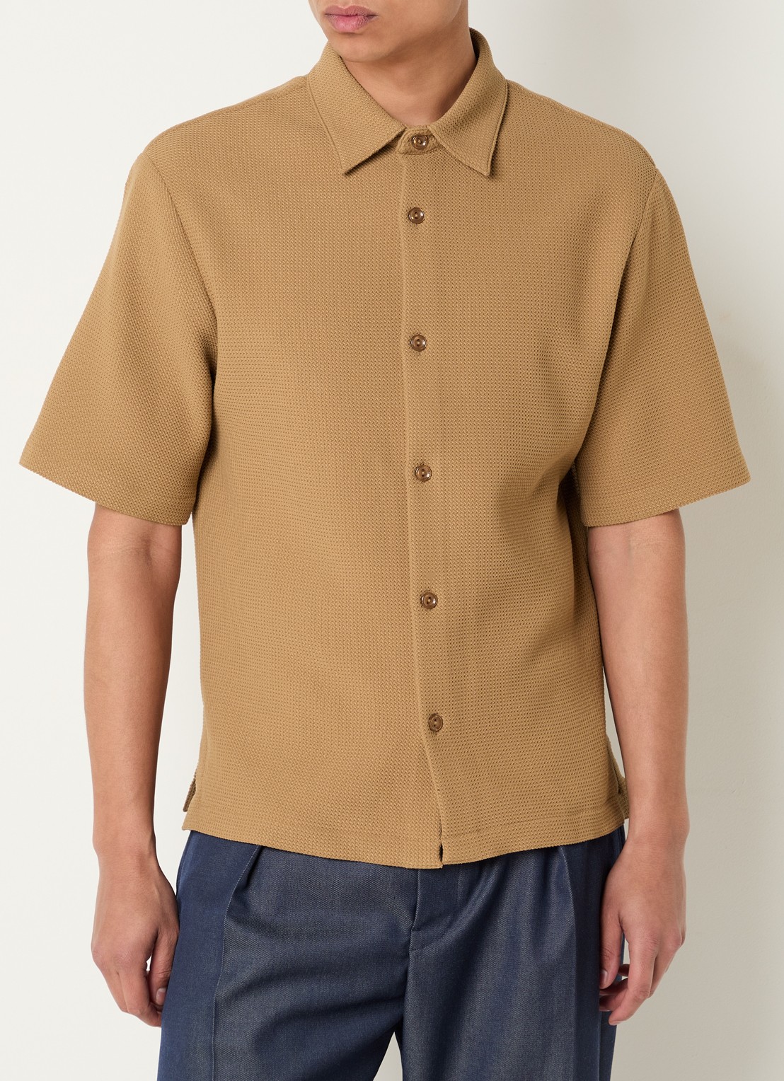 Sandro Regular fit overhemd met stretch - detail 3 camel