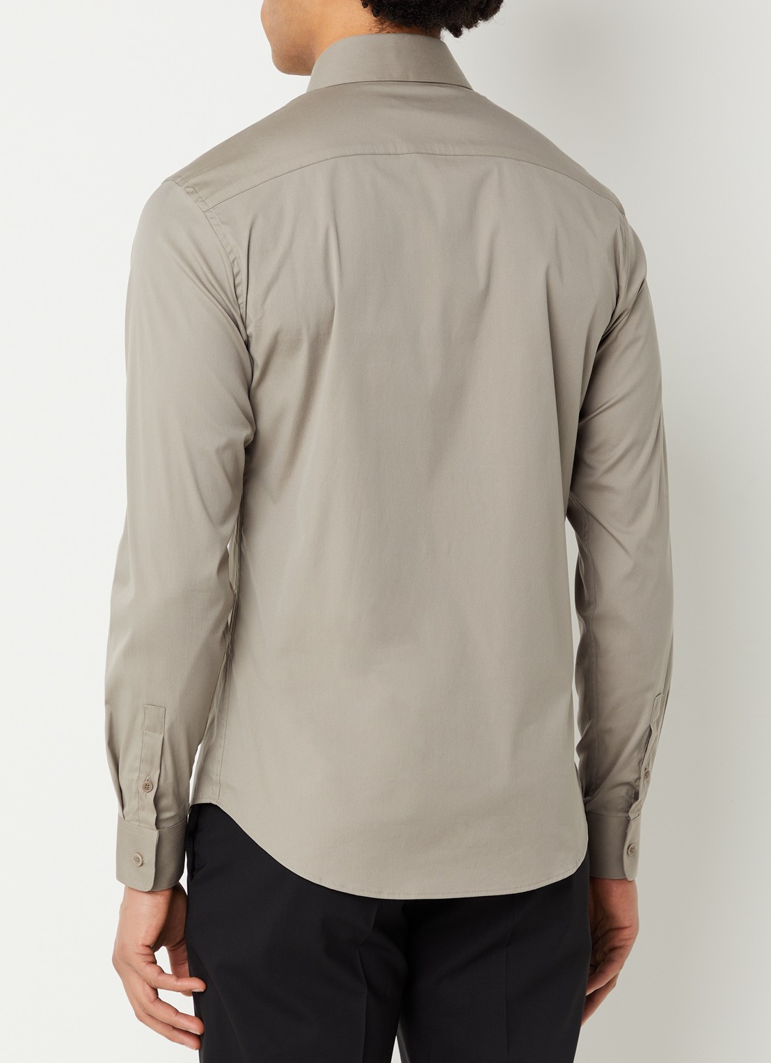 Sandro Regular fit overhemd met stretch - achterkant 4 donkerkhaki