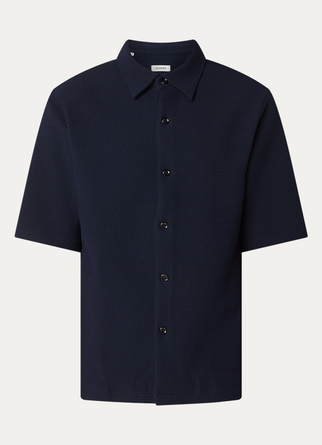 Sandro Regular fit overhemd met stretch - voorkant 2 donkerblauw