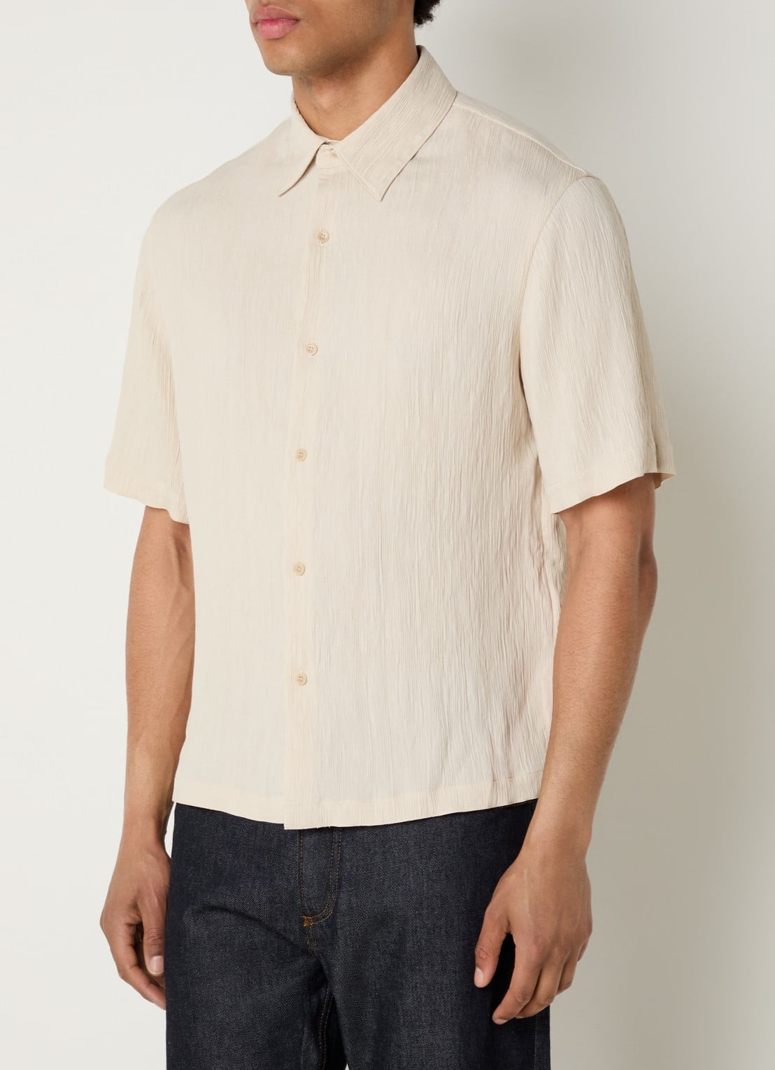 Sandro Regular fit overhemd met structuur - detail beige