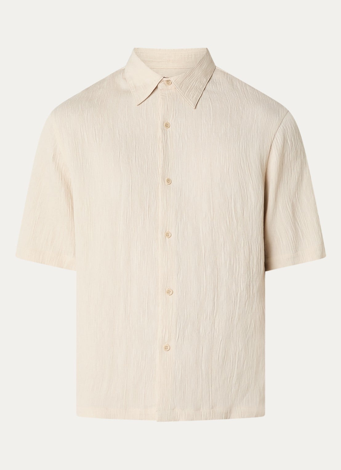 Sandro Regular fit overhemd met structuur - voorkant 3 beige