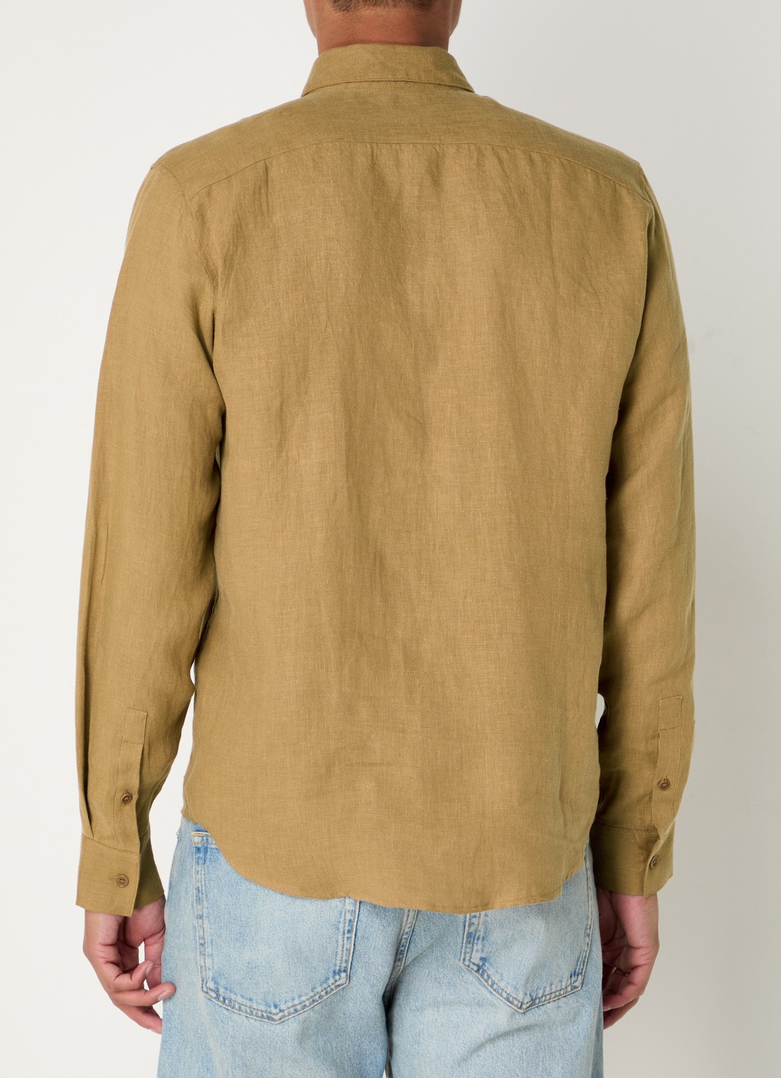 Sandro Regular fit overhemd van linnen - achterkant 4 camel