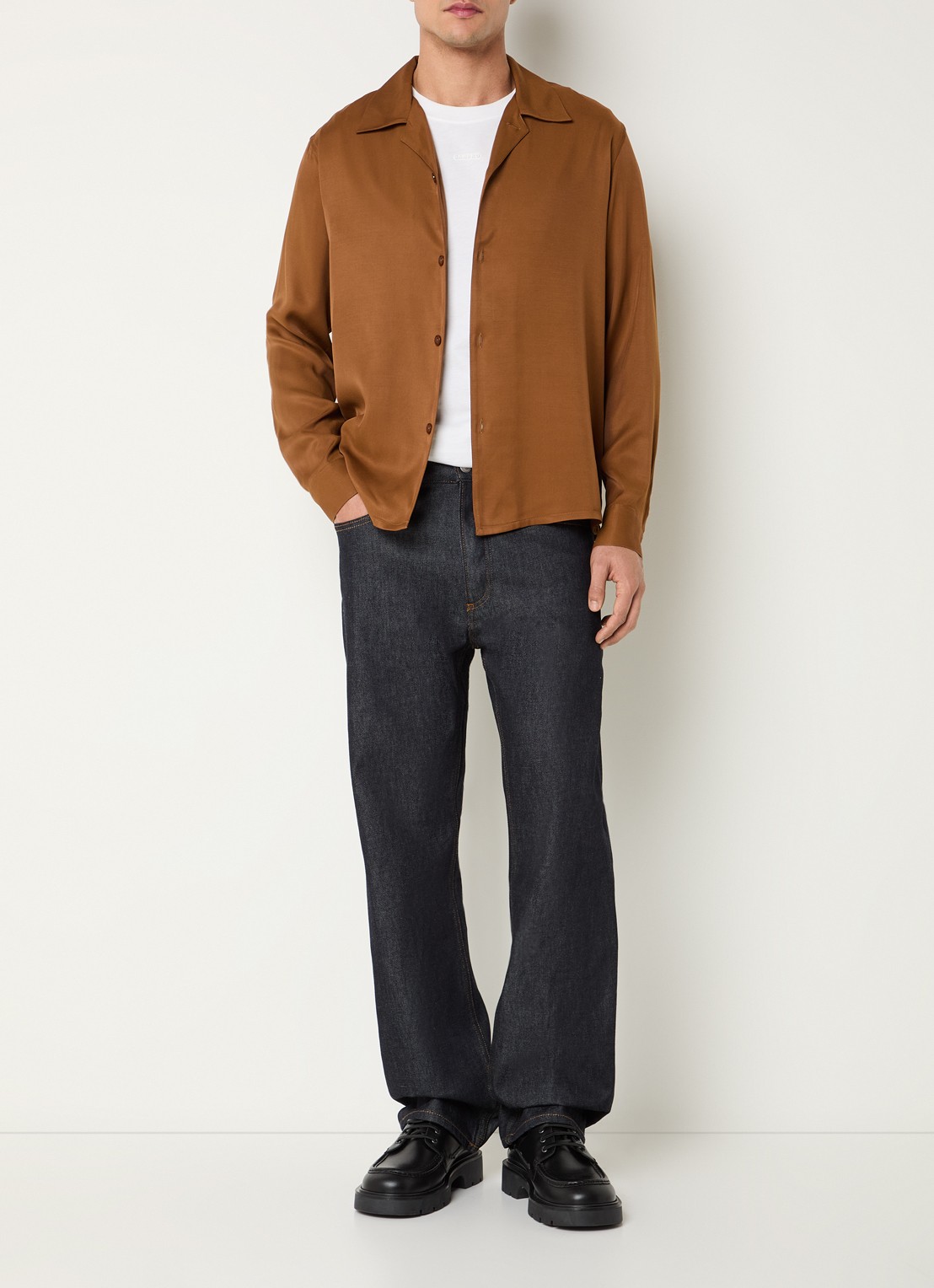 Sandro Regular fit overhemd  - voorkant 2 cognac