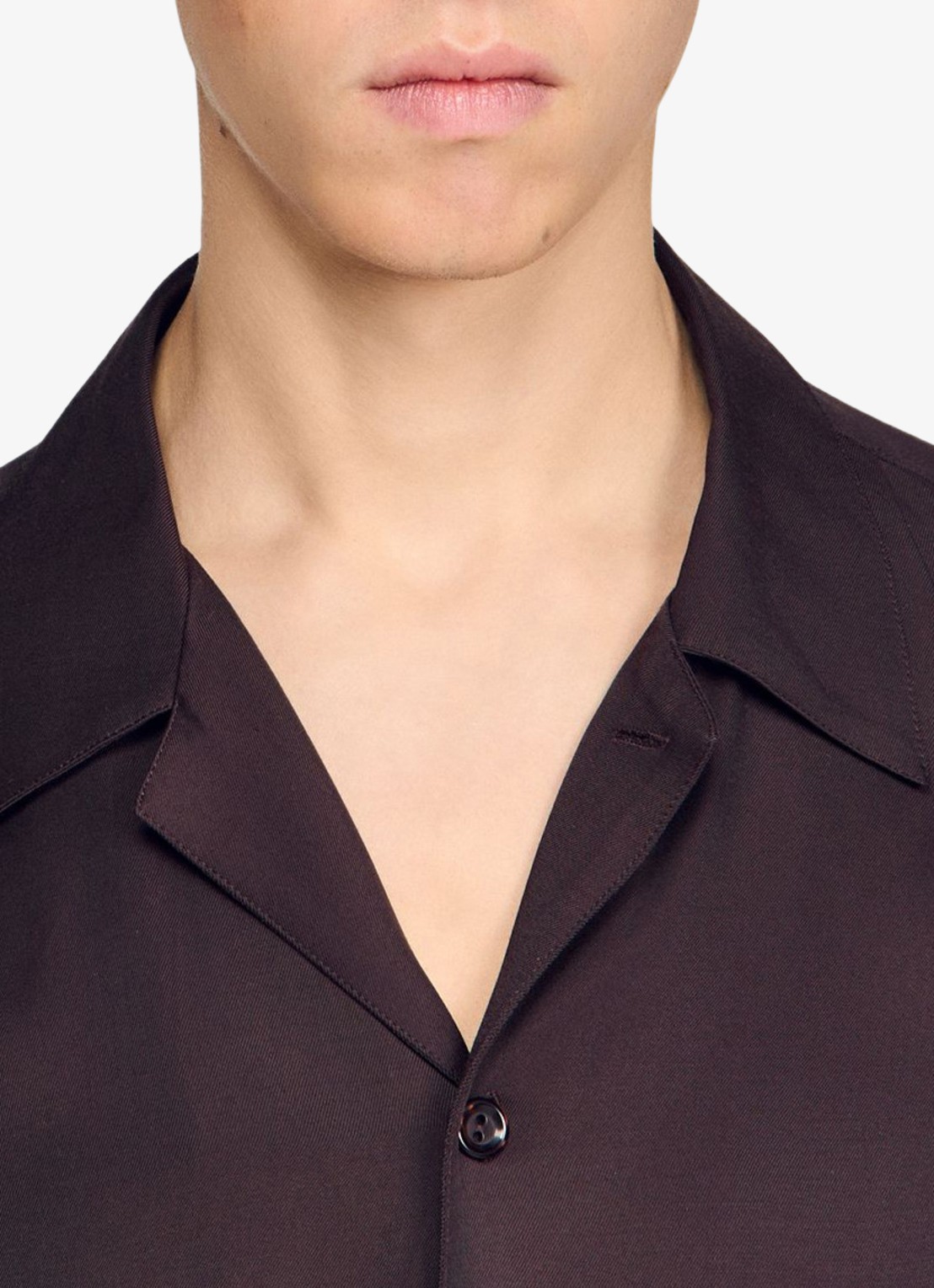 Sandro Regular fit overhemd  - detail 5 chocolate / bruin