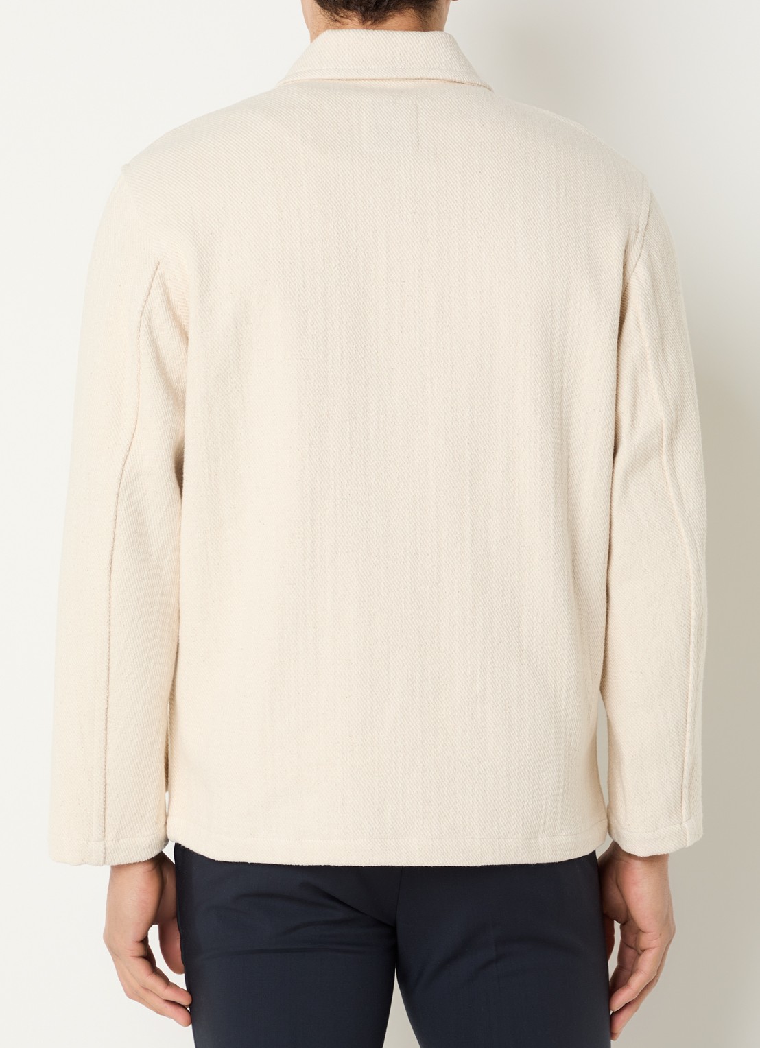 Sandro Regular fit overshirt van tweed met opgestikte zakken - achterkant 3 creme