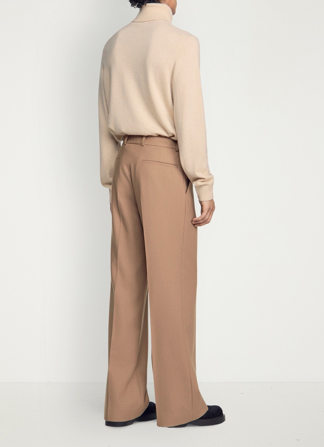 Sandro Regular fit pantalon van wol met steekzakken - achterkant 6 camel