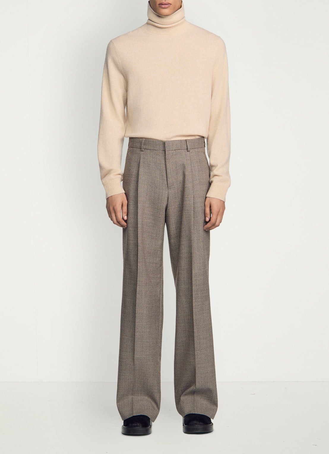 Sandro Regular fit pantalon van wol met steekzakken - voorkant 2 brown / bruin
