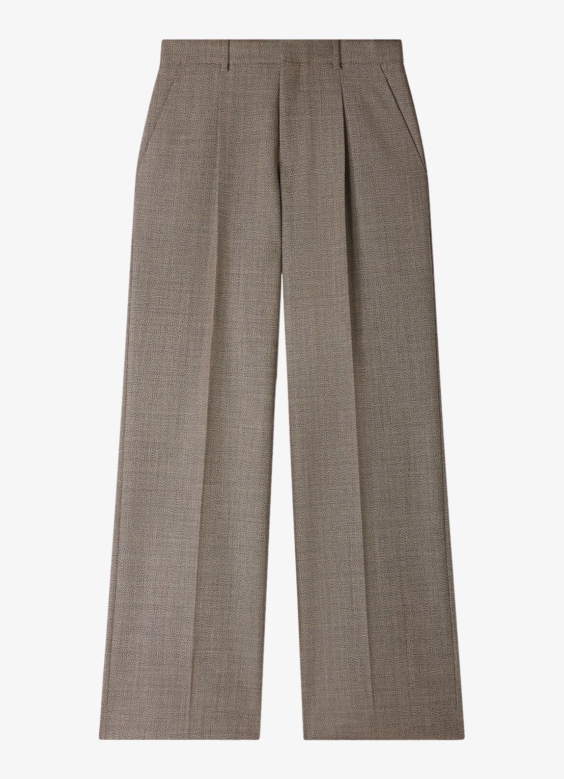 Sandro Regular fit pantalon van wol met steekzakken - voorkant brown / bruin