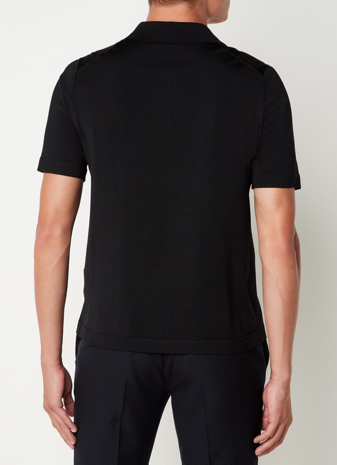 Sandro Regular fit polo met halve rits  - achterkant 2 zwart