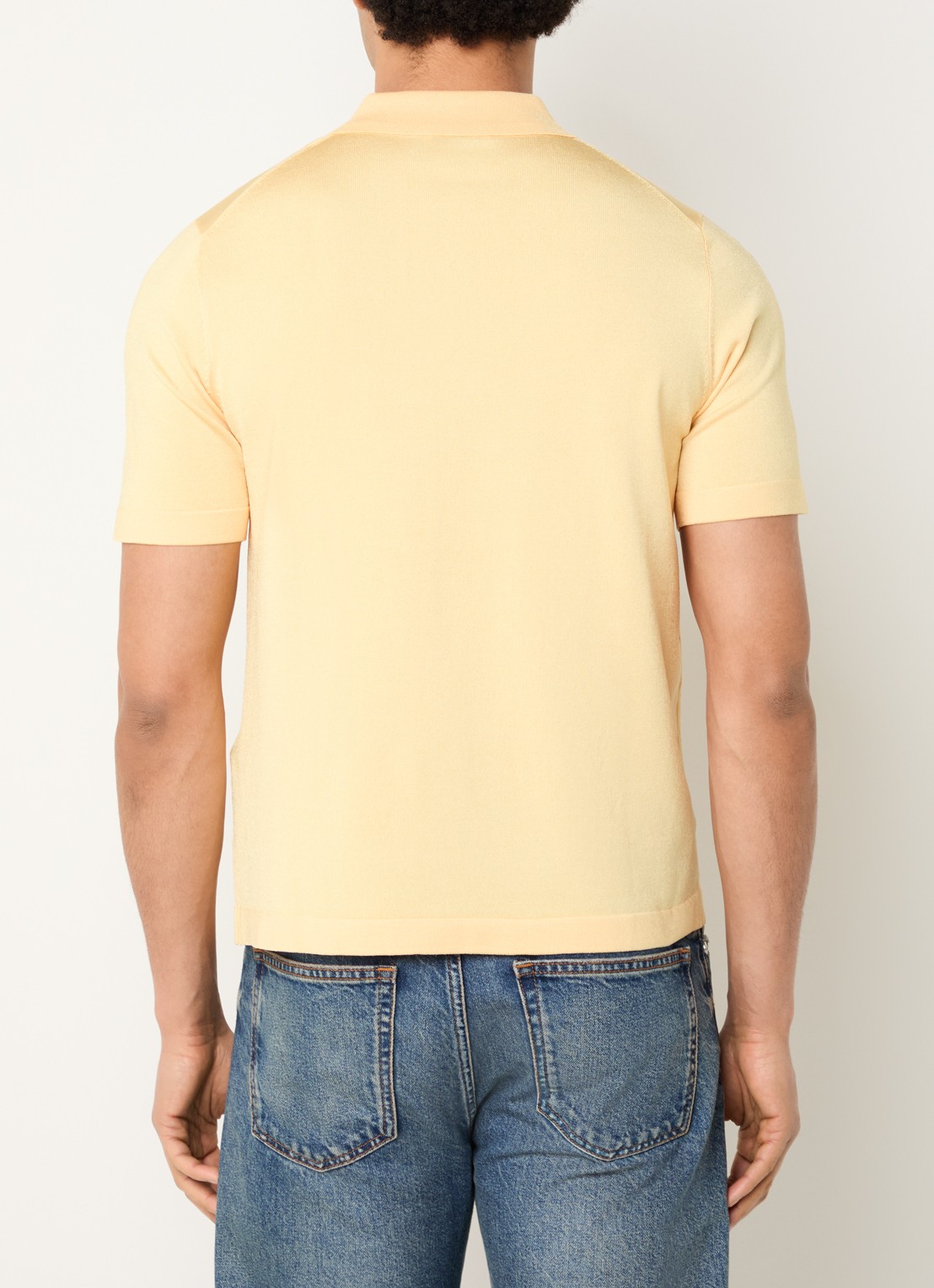 Sandro Regular fit polo met halve rits  - achterkant geel