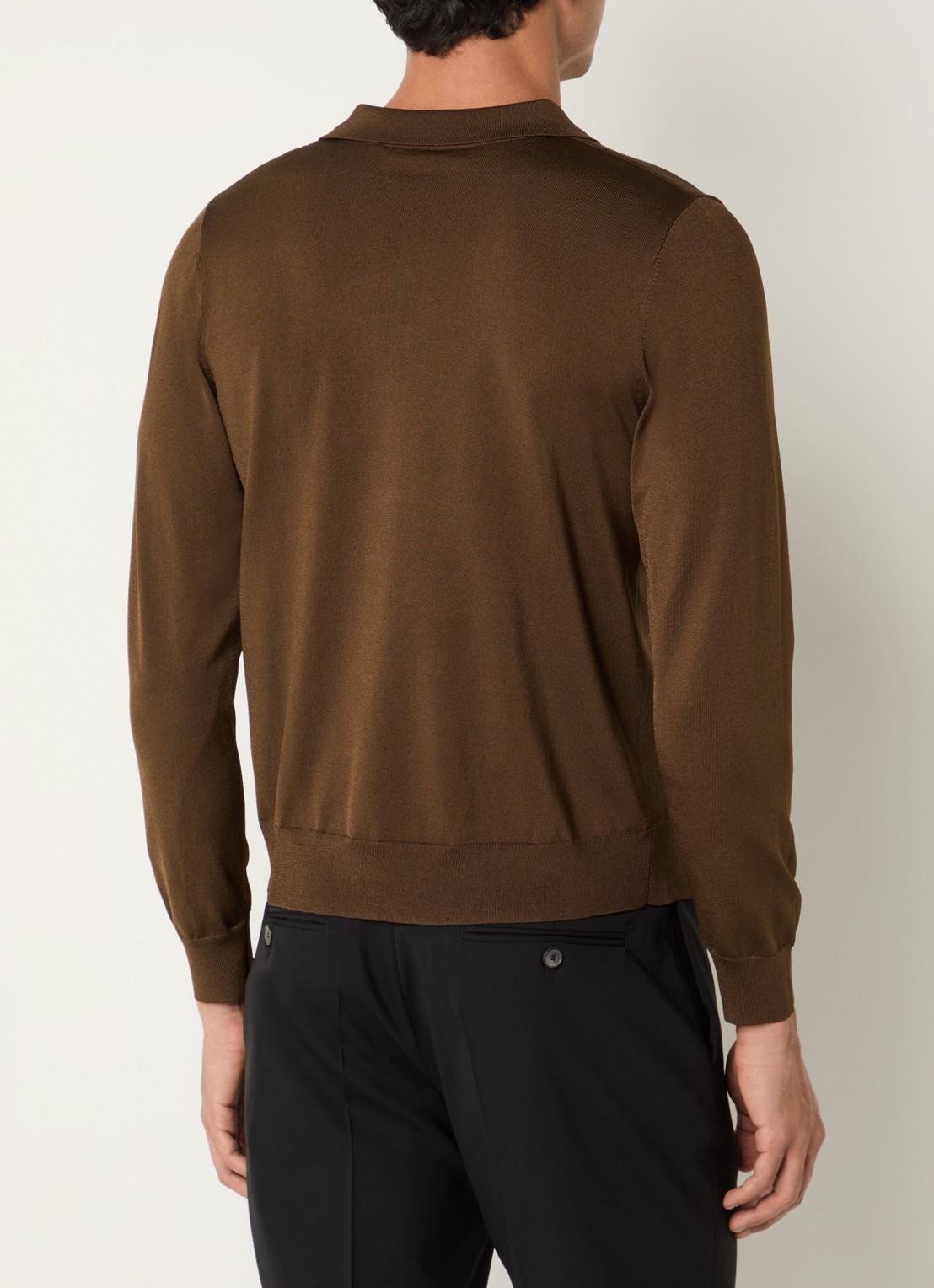 Sandro Regular fit polo met stretch - achterkant bruin
