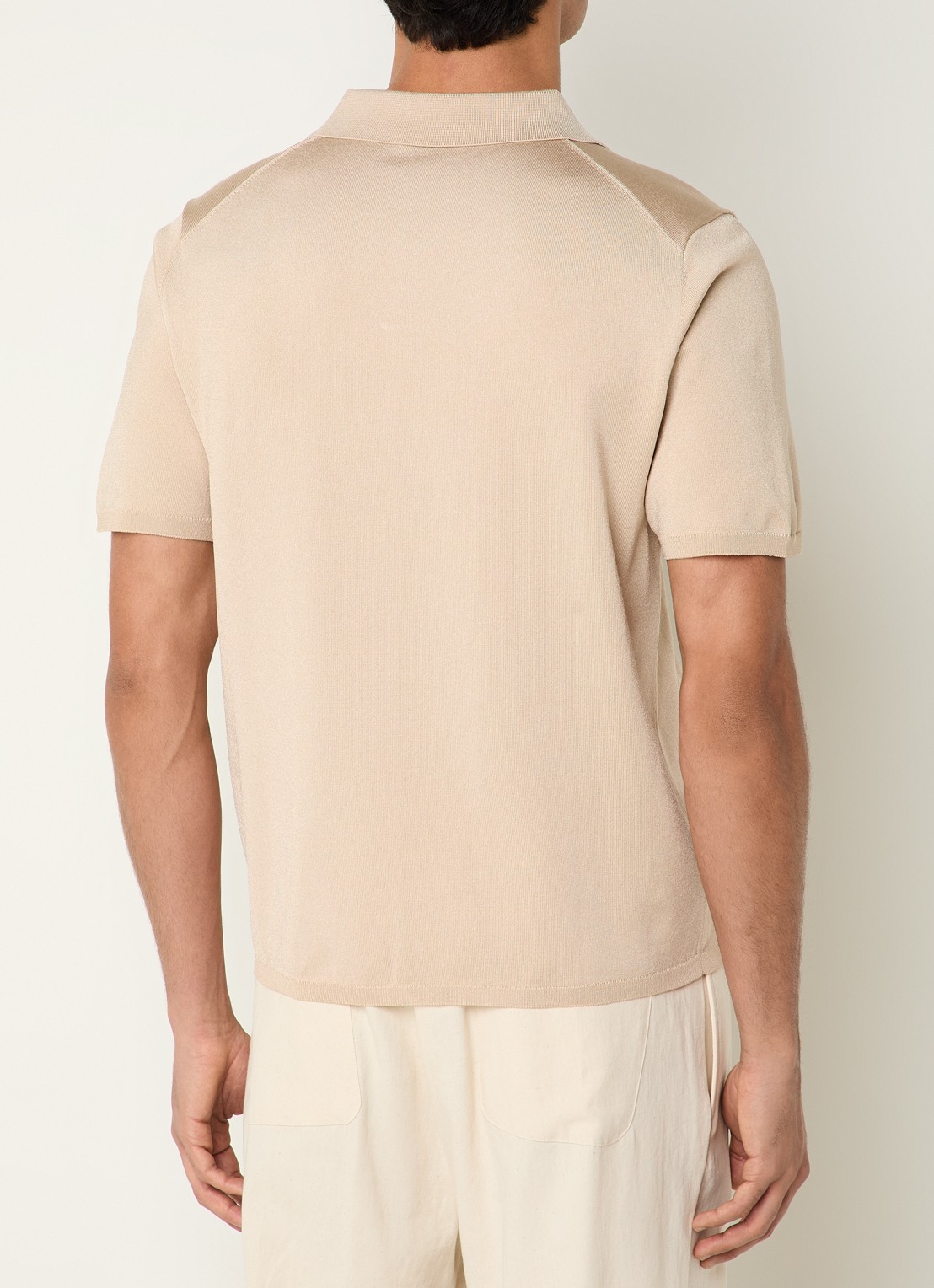 Sandro Regular fit polo met stretch - achterkant 4 beige