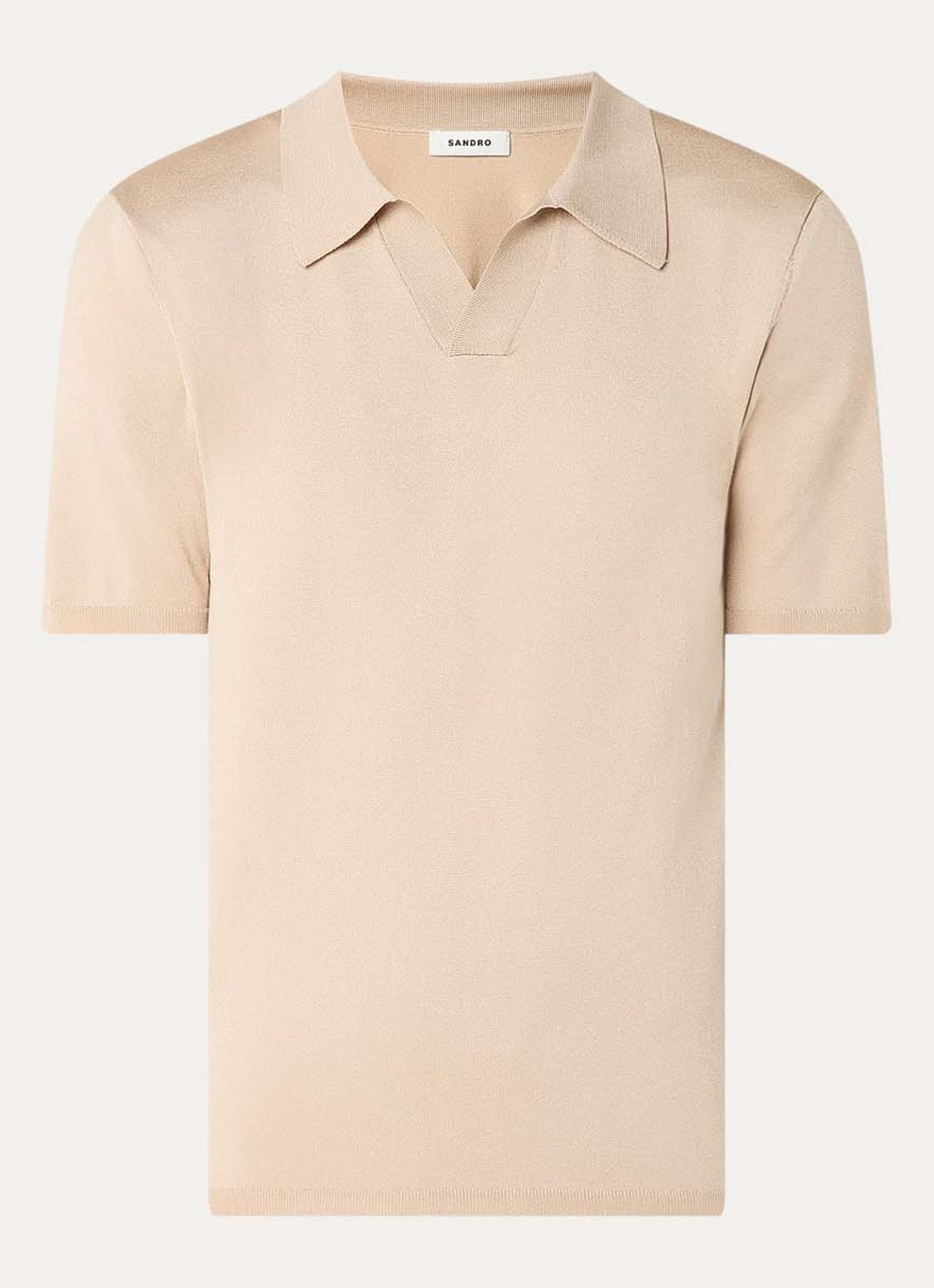 Sandro Regular fit polo met stretch - voorkant 2 beige