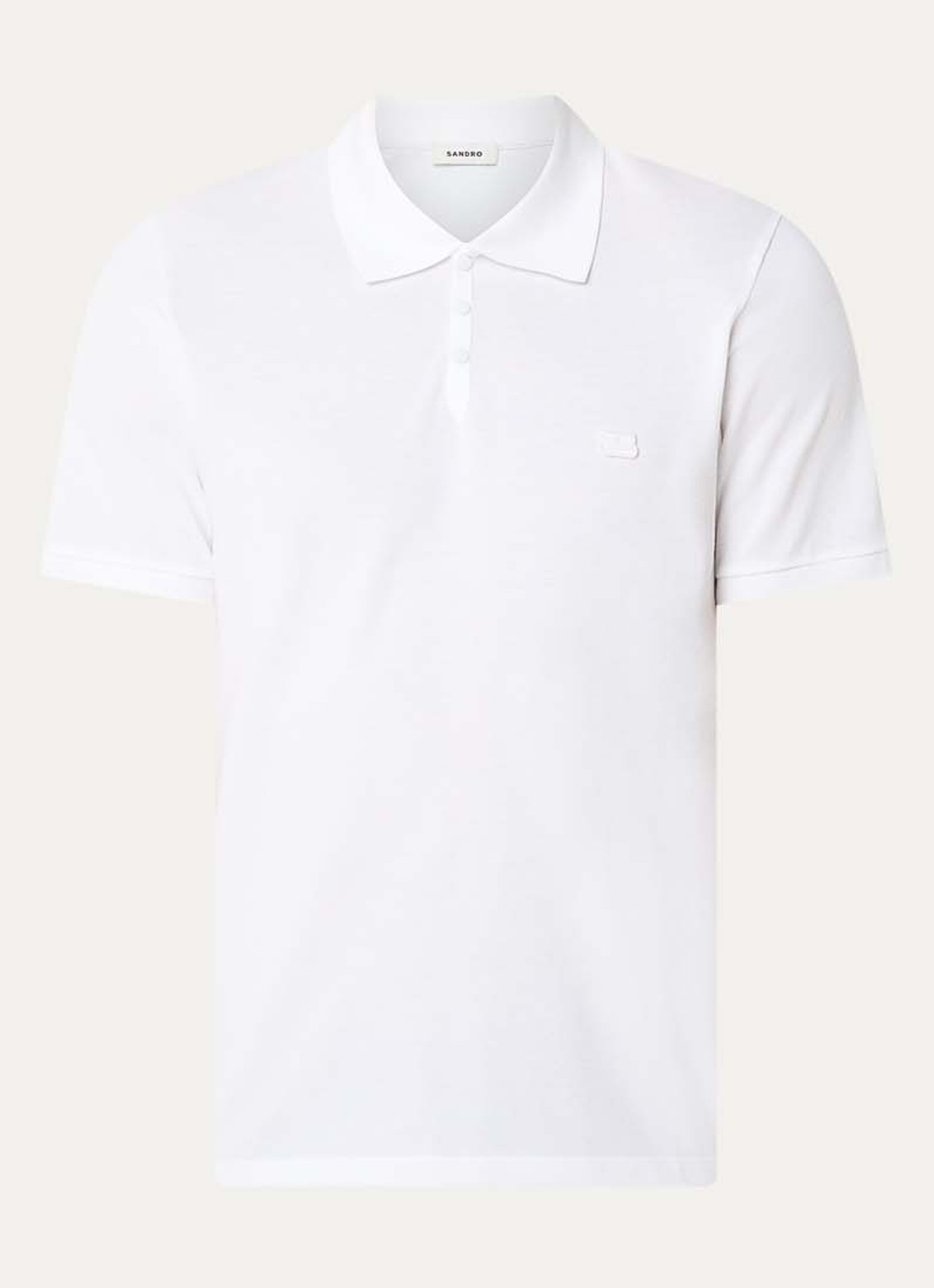 Sandro Regular fit polo van piqué katoen met logo - voorkant 3 wit