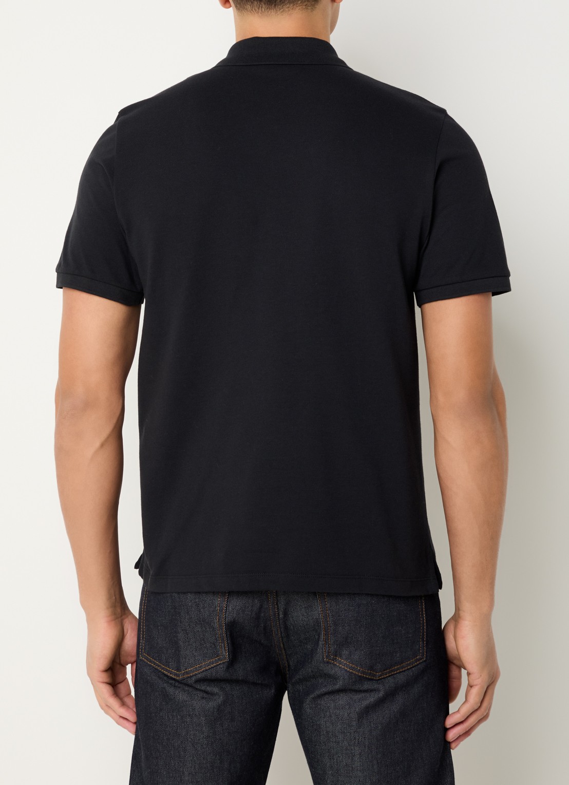 Sandro Regular fit polo van piqué katoen met logo - achterkant zwart