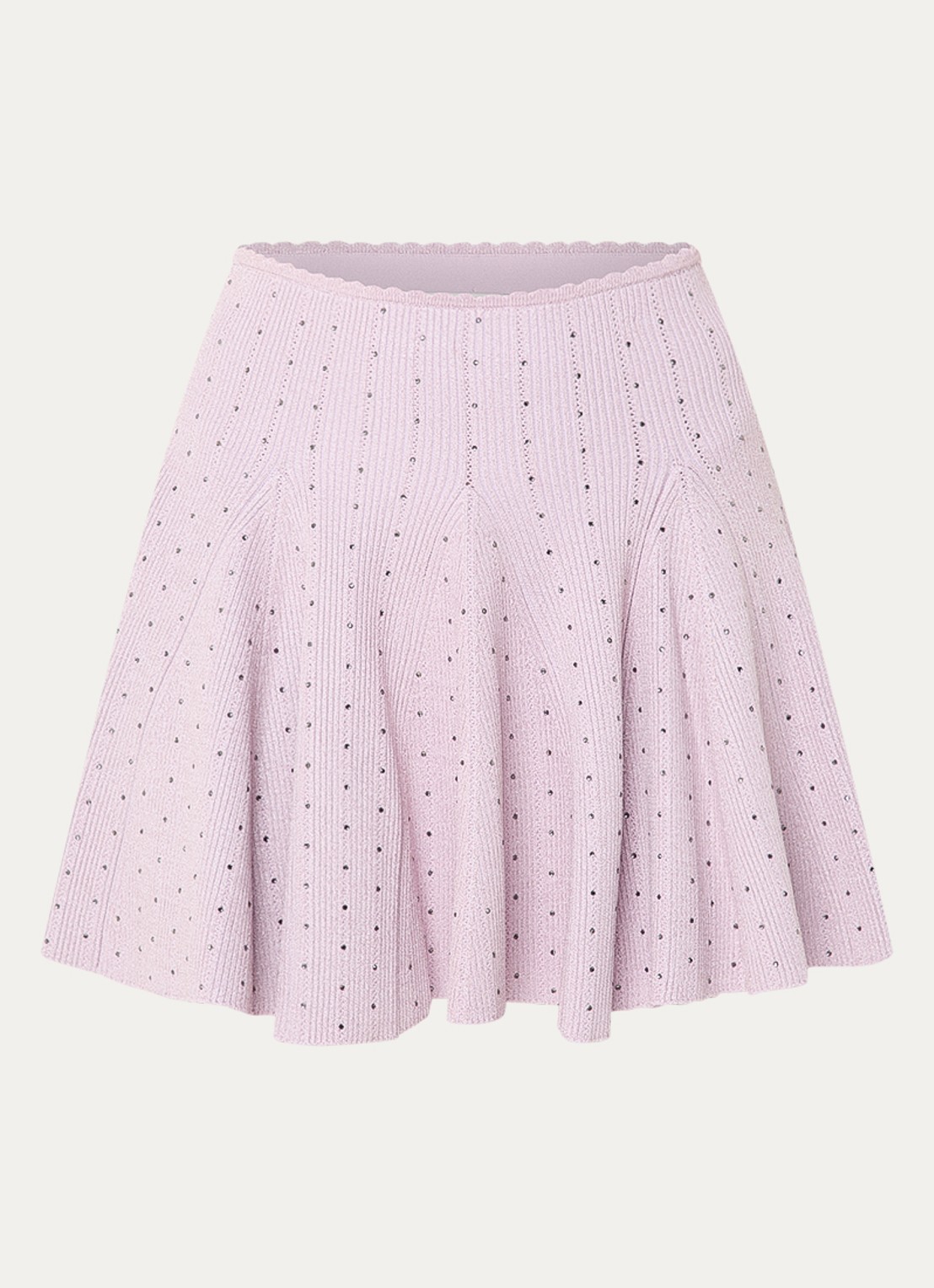 Sandro Ribgebreide minirok met strass - voorkant lila