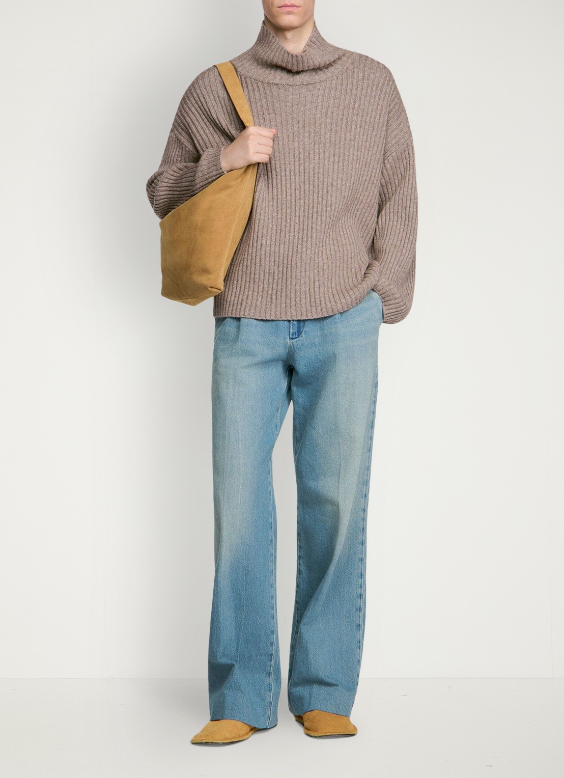 Sandro Ribgebreide trui in wolblend - detail 2 beige