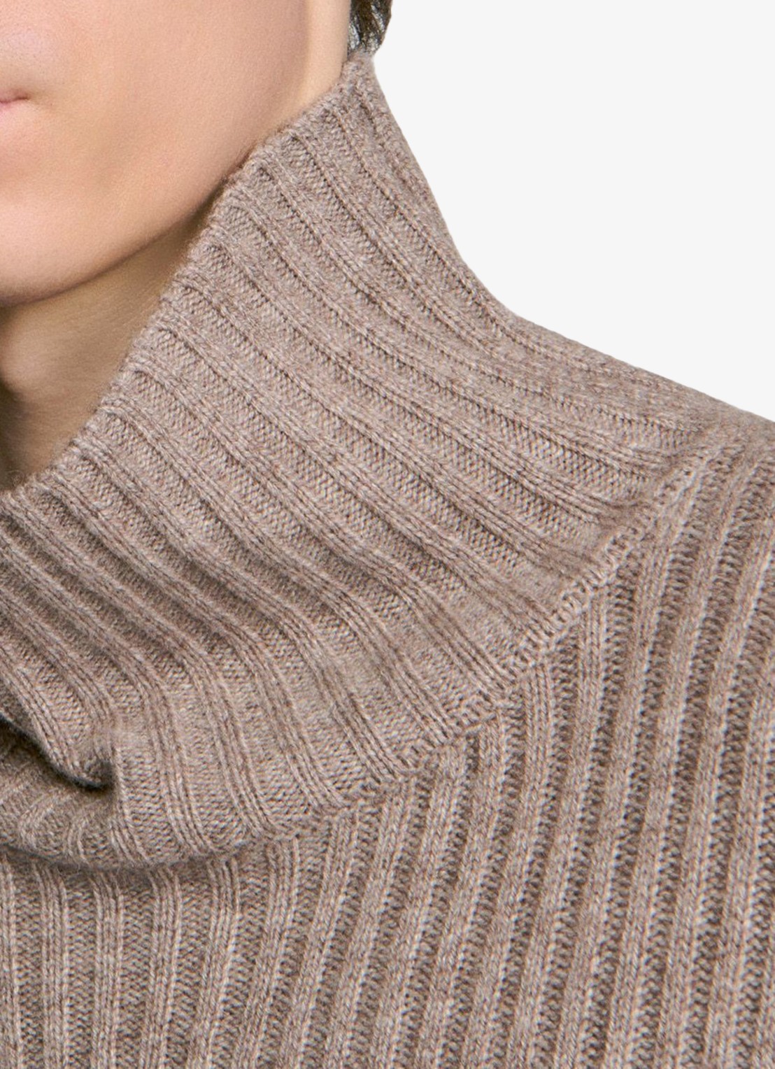 Sandro Ribgebreide trui in wolblend - detail 3 beige