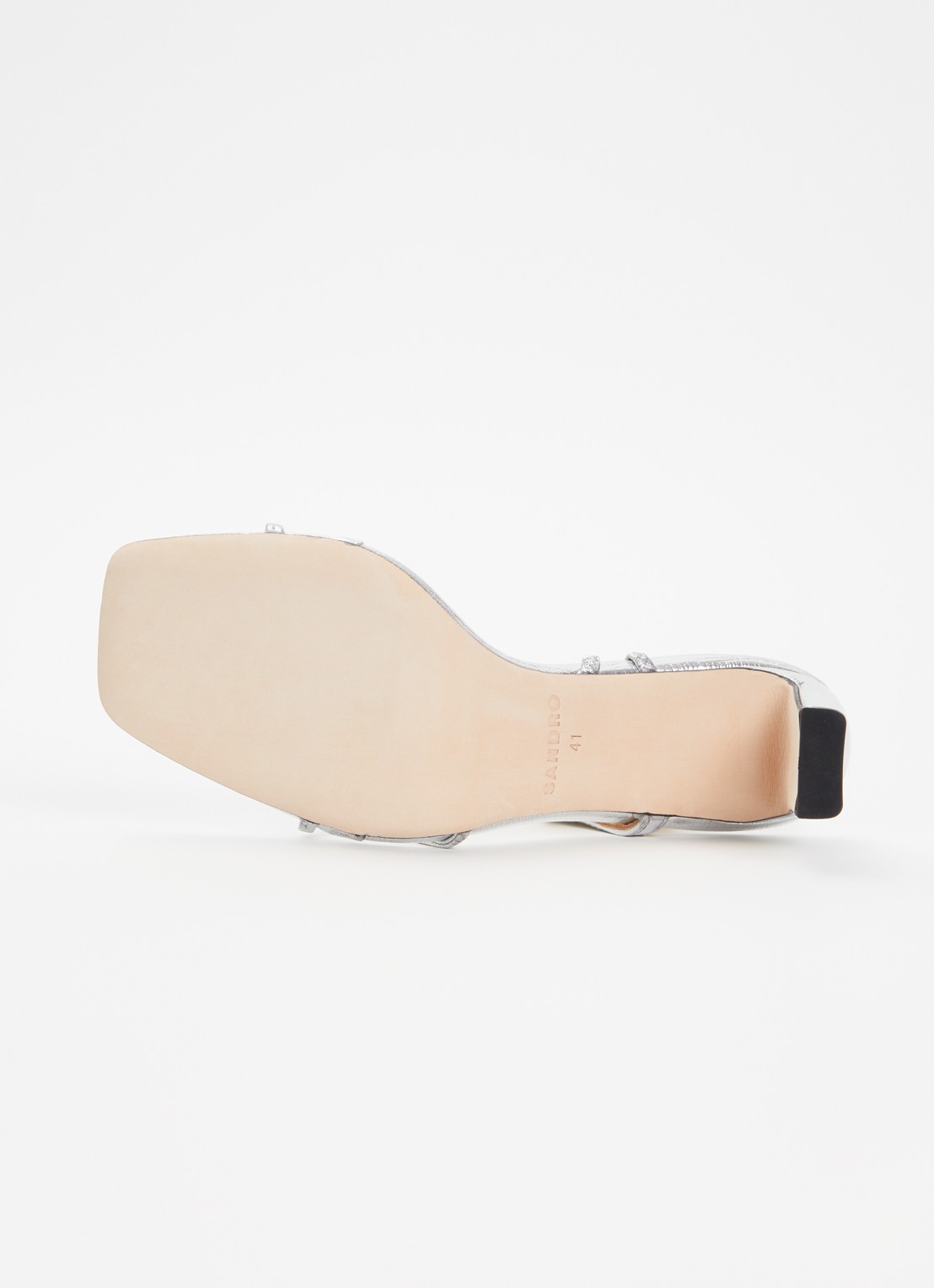 Sandro Sandalette van kalfsleer met metallic finish - detail 5 zilver