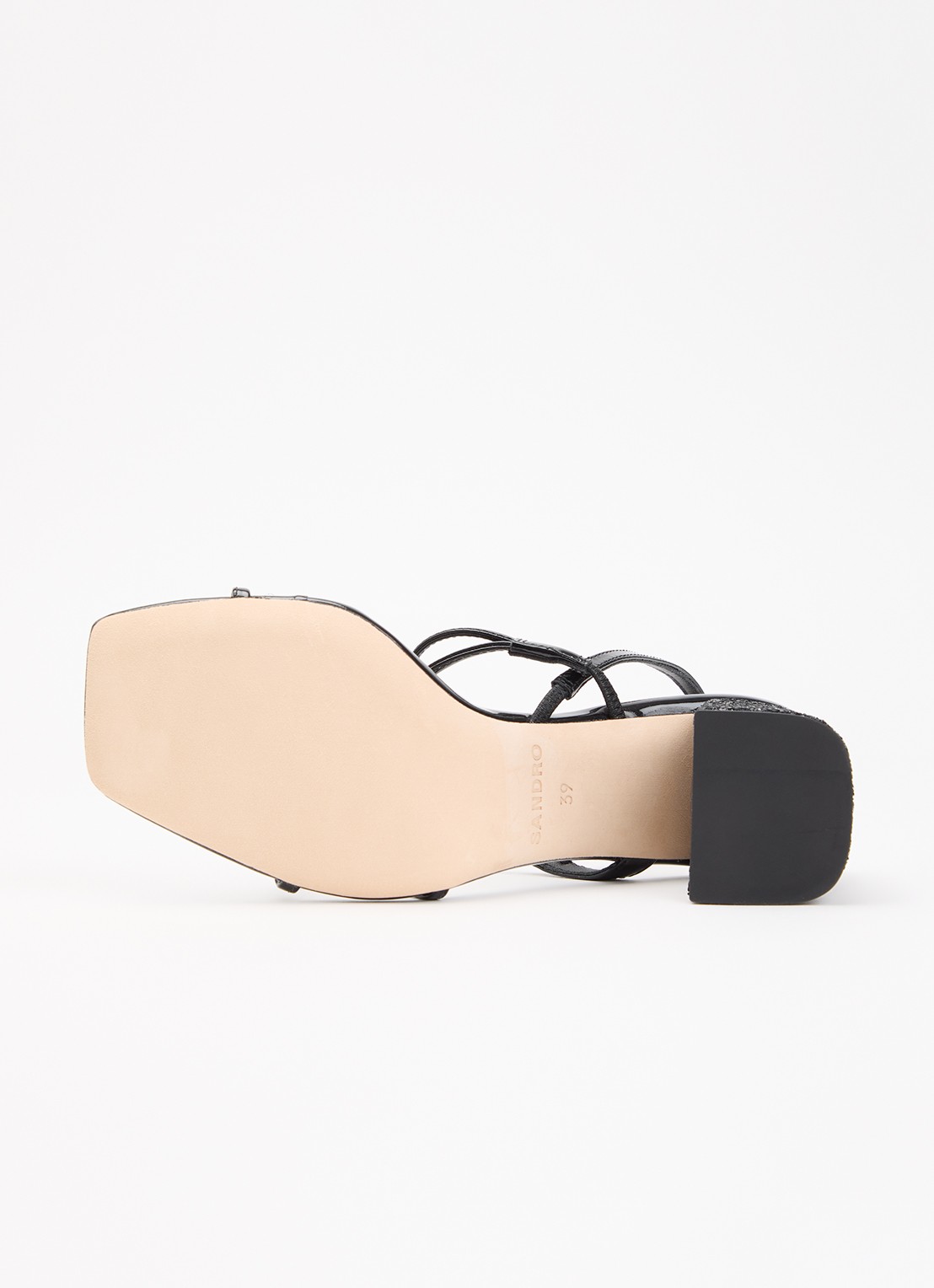 Sandro Sandalette van leer met glitter  - detail 3 zwart