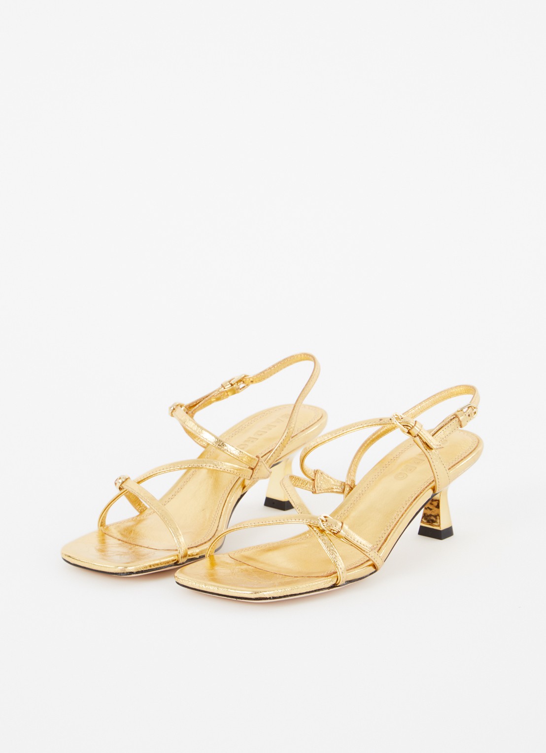 Sandro Sandalette van leer met metallic finish - detail 3 goud