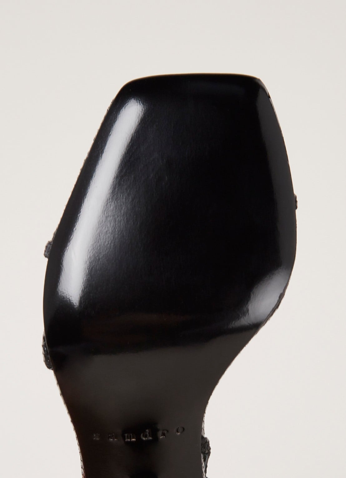 Sandro Sandalette van leer met slangenstructuur - detail 4 zwart