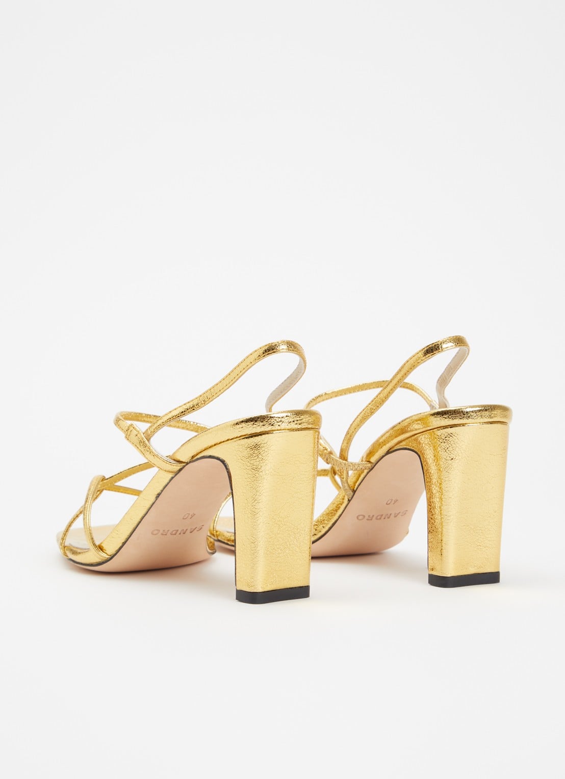 Sandro Sandalette van schapenleer met metallic finish - achterkant 2 goud