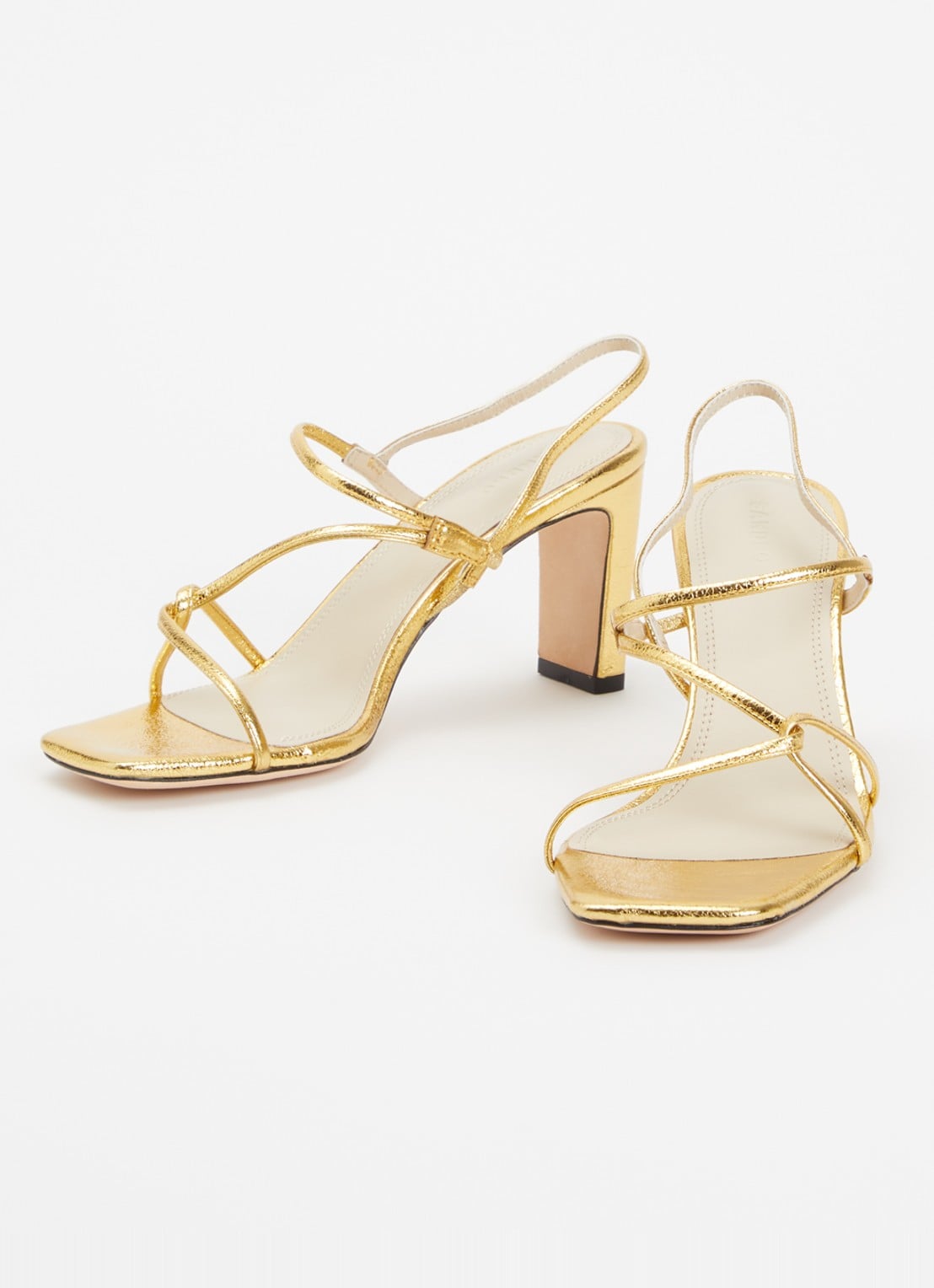 Sandro Sandalette van schapenleer met metallic finish - detail 3 goud