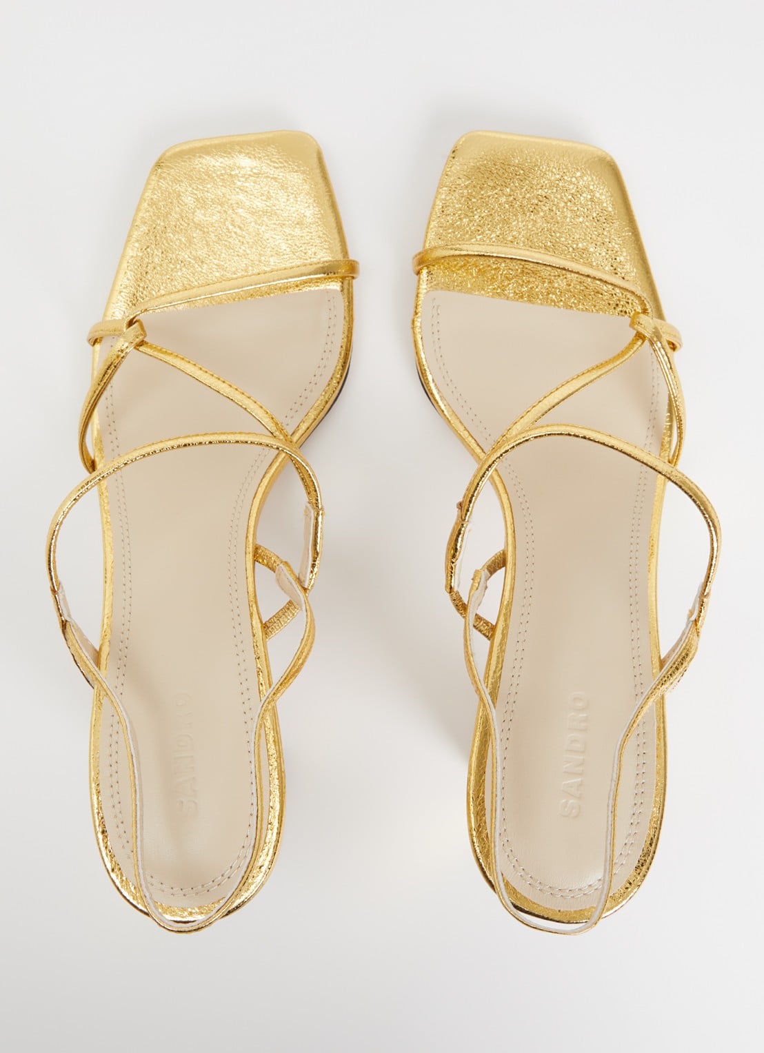 Sandro Sandalette van schapenleer met metallic finish - detail 4 goud