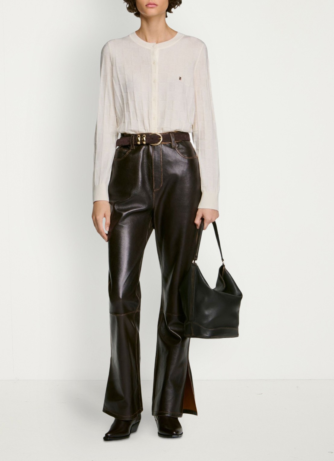 Sandro Schoudertas met afneembare schouderriem - voorkant 4 brown / bruin