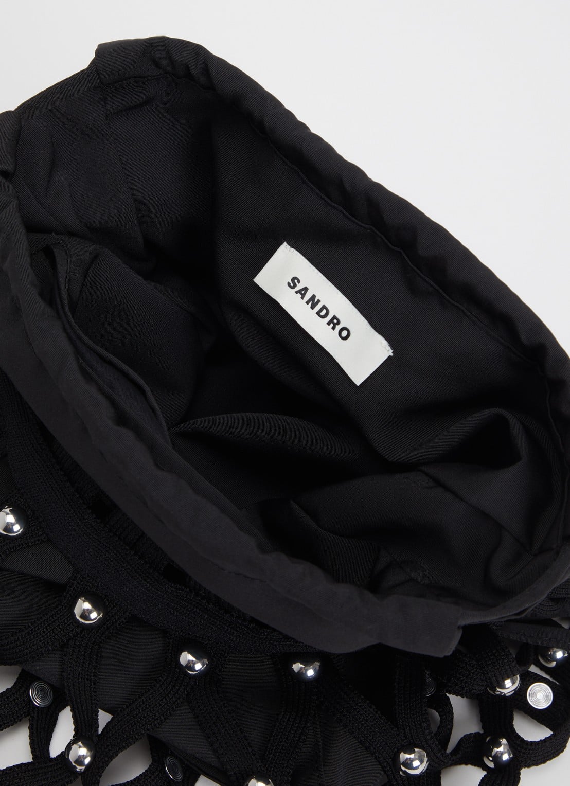 Sandro Schoudertas met studs - detail 3 zwart
