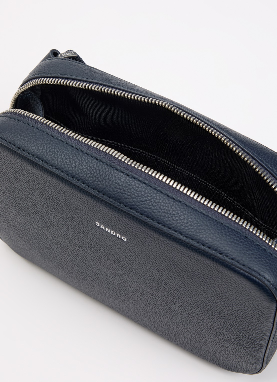 Sandro Schoudertas van imitatieleer - detail donkerblauw