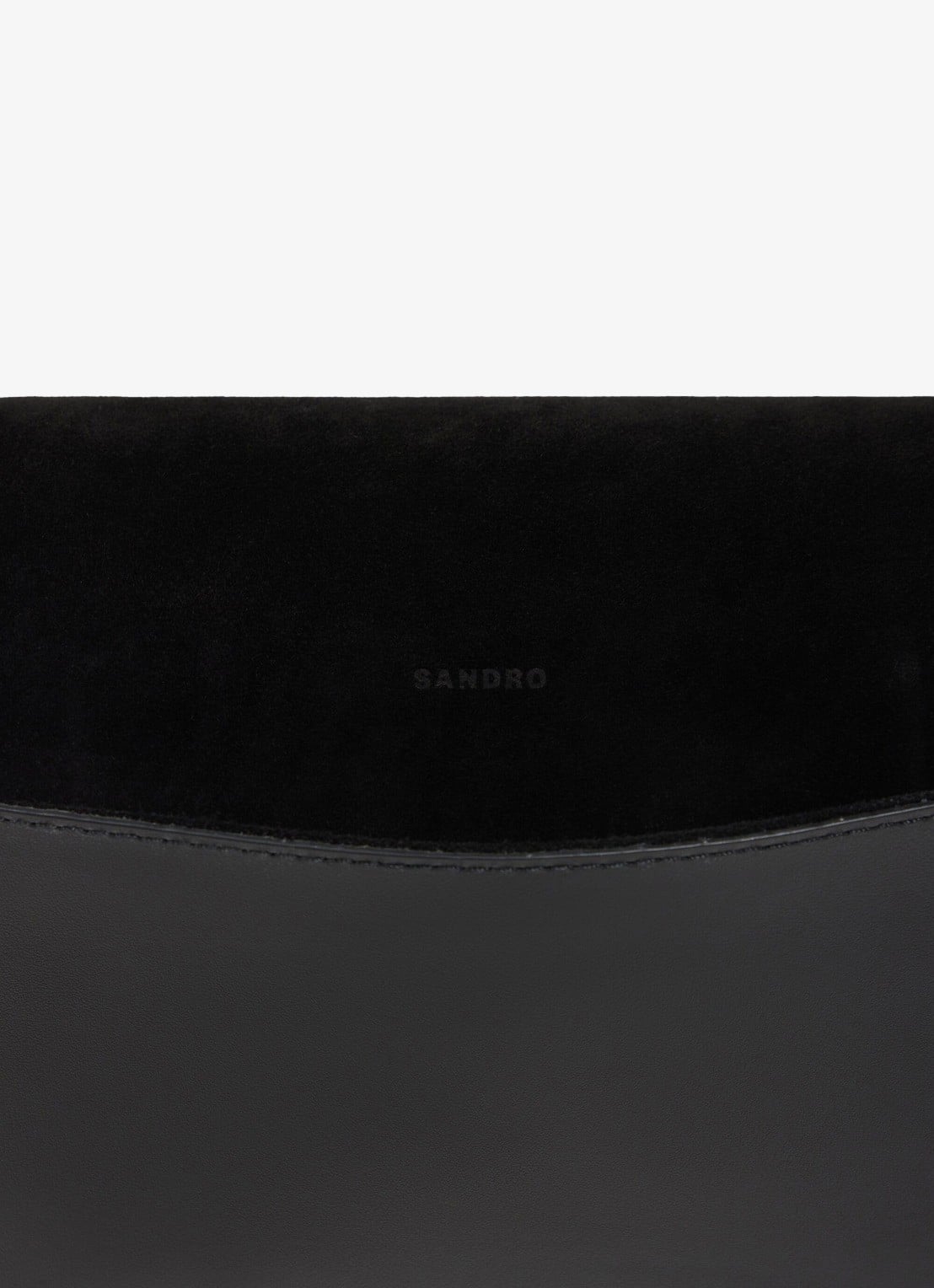 Sandro Schoudertas van leer - detail 4 black / zwart