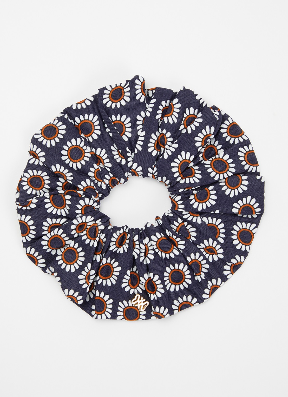 Sandro Scrunchie met bloemenprint - voorkant blauw