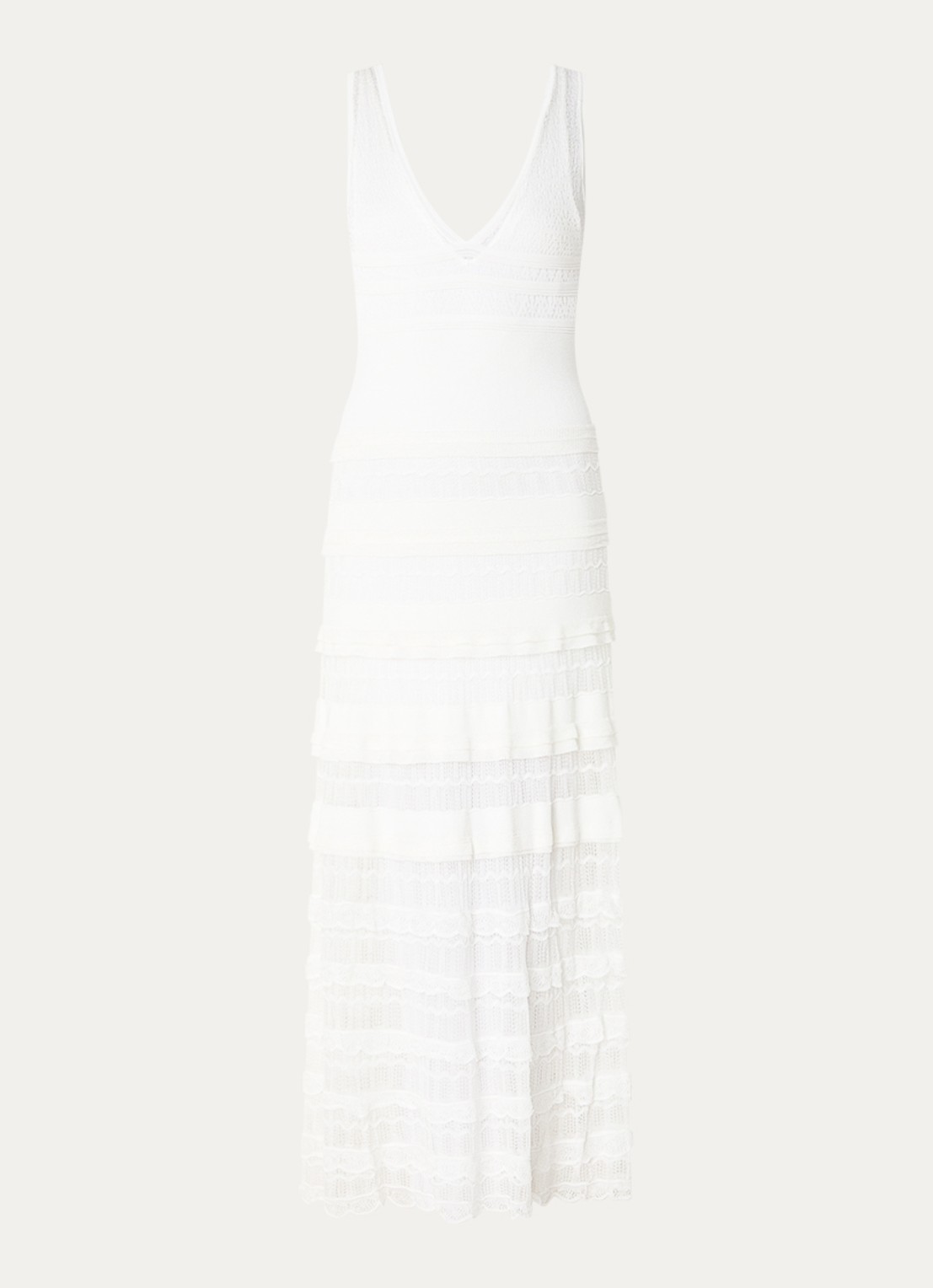 Sandro Semi-transparante maxi jurk  - voorkant gebroken wit
