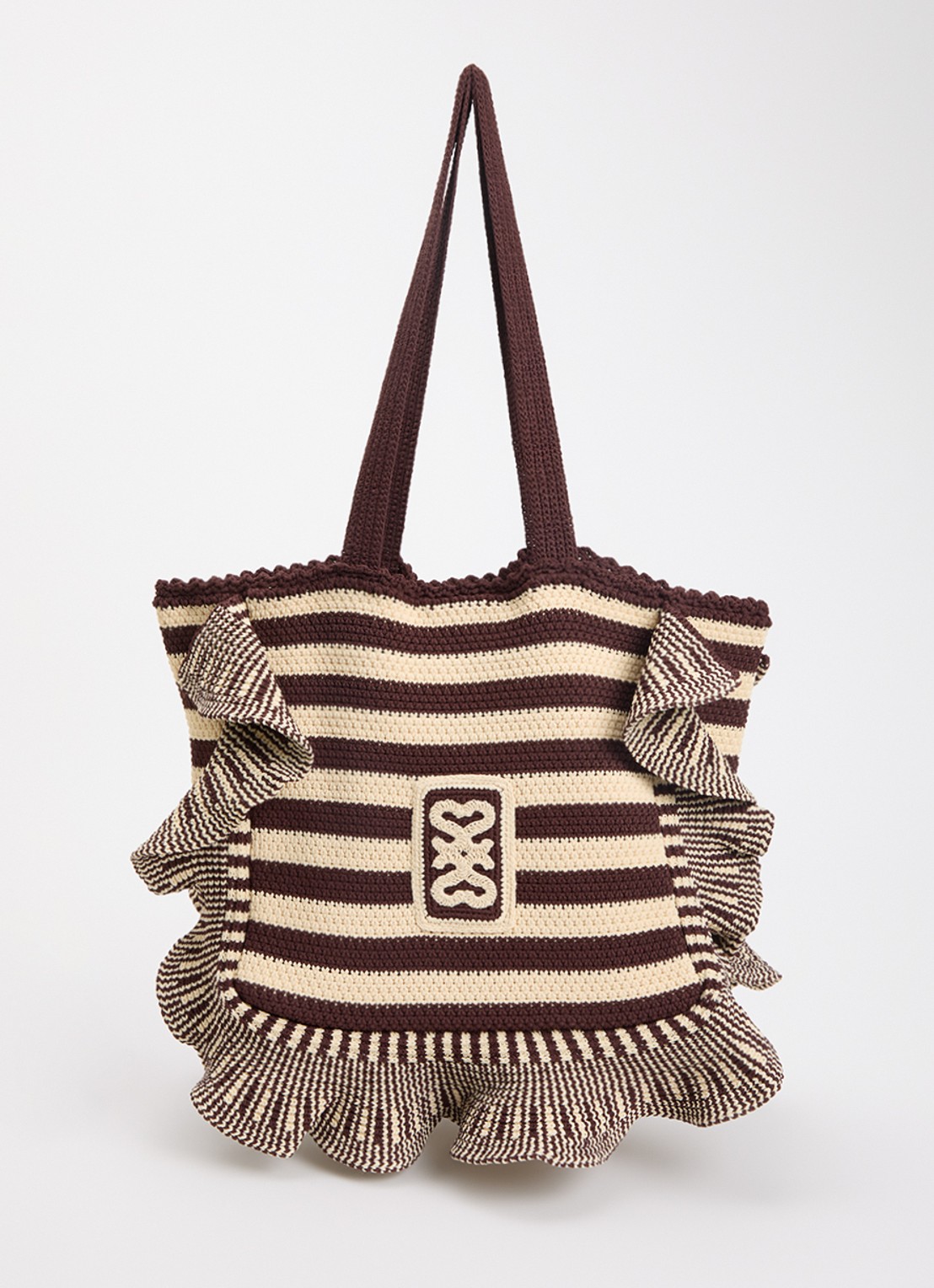 Sandro Shopper met streepprint - voorkant 4 bruin
