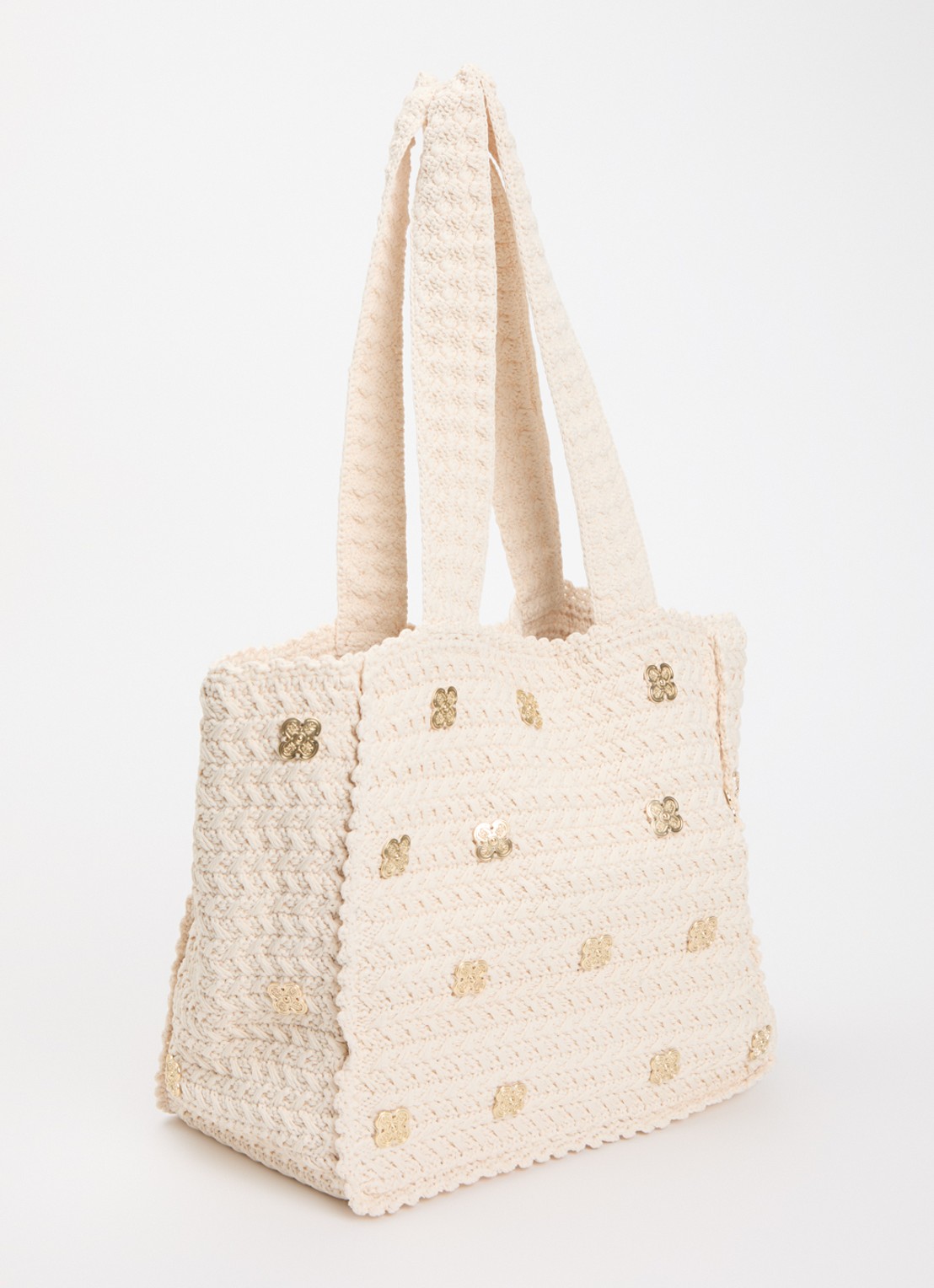 Sandro Shopper met studs - achterkant beige