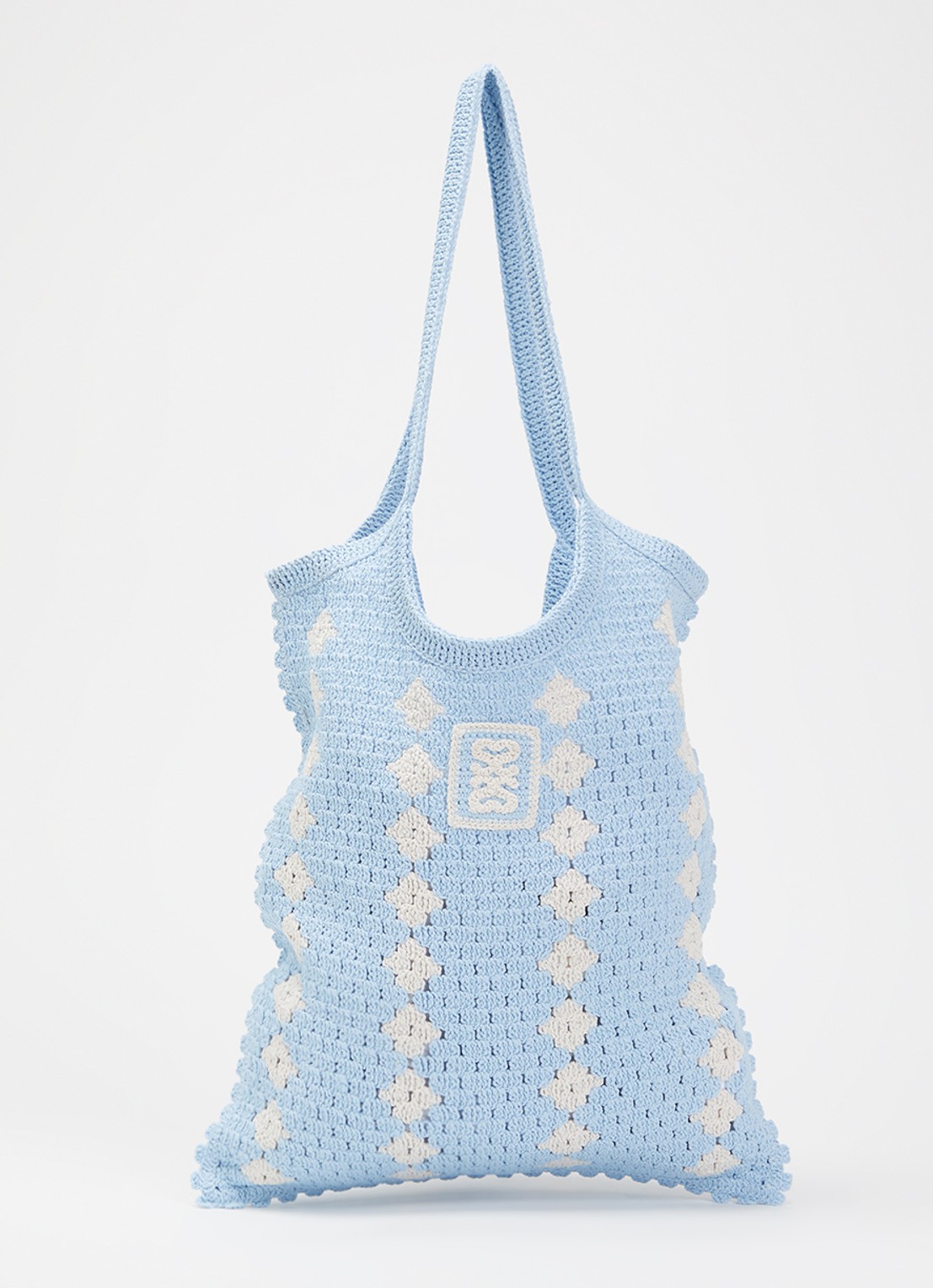 Sandro Shopper van crochet - voorkant lichtblauw