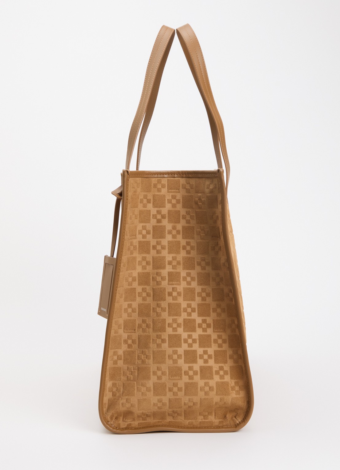 Sandro Shopper van suède met uitneembaar etui - detail 3 camel