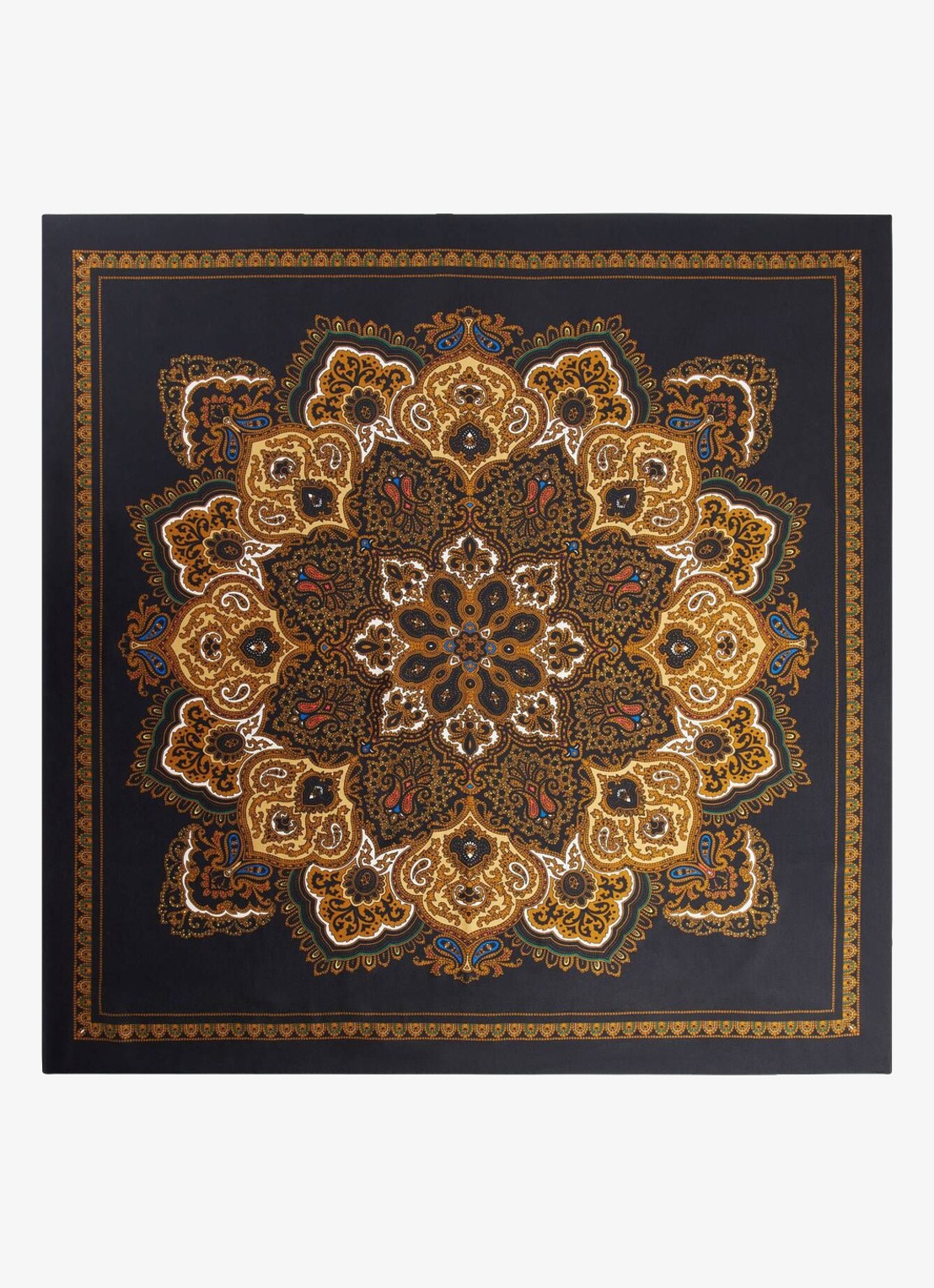 Sandro Sjaal van zijde - voorkant 2 black / ocher / zwart