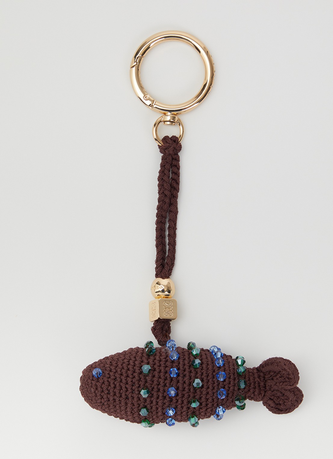 Sandro Sleutelhanger van crochet - voorkant bruin